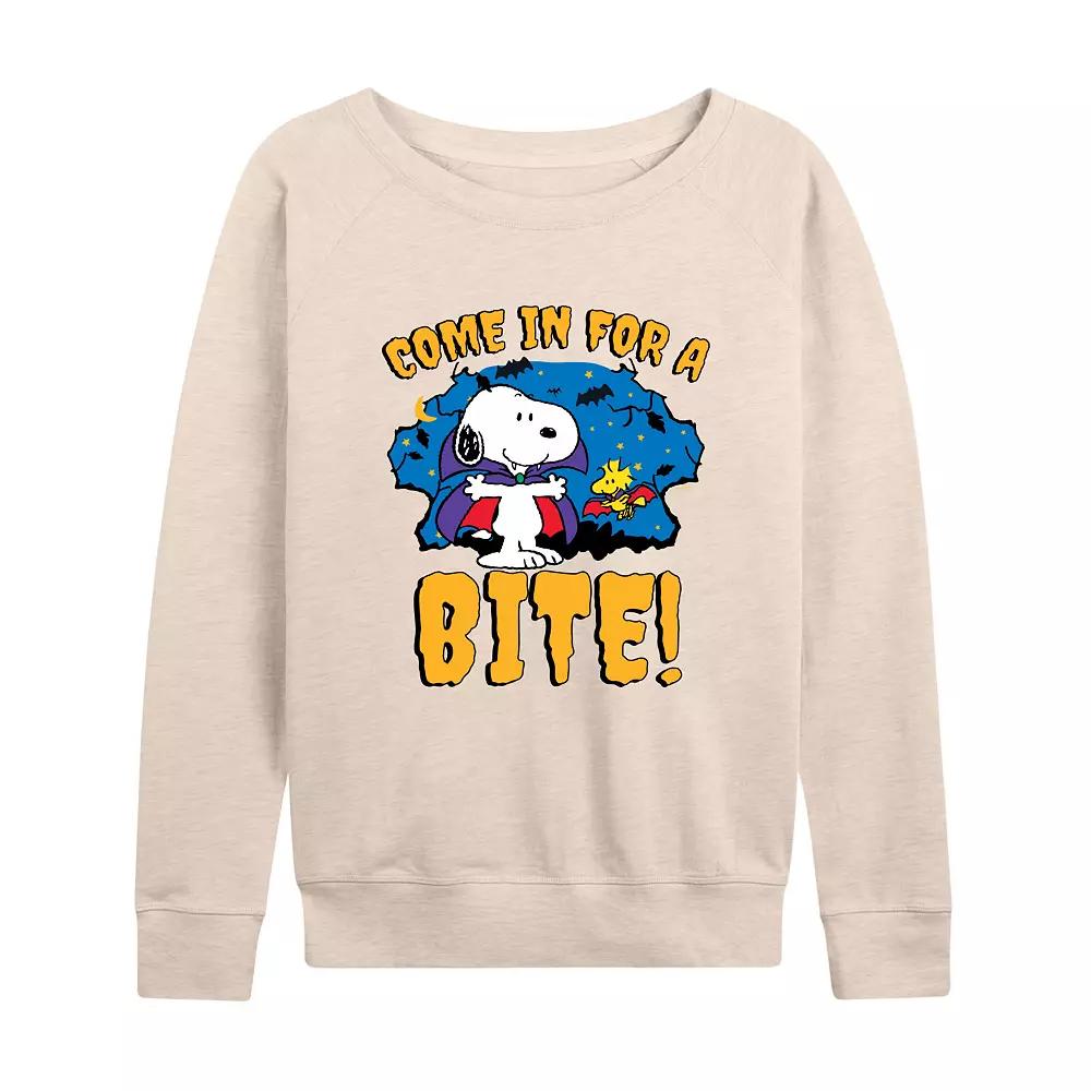 Women's Peanuts Snoopy Vampire French Terry Long Sleeve Tee,  Product Image