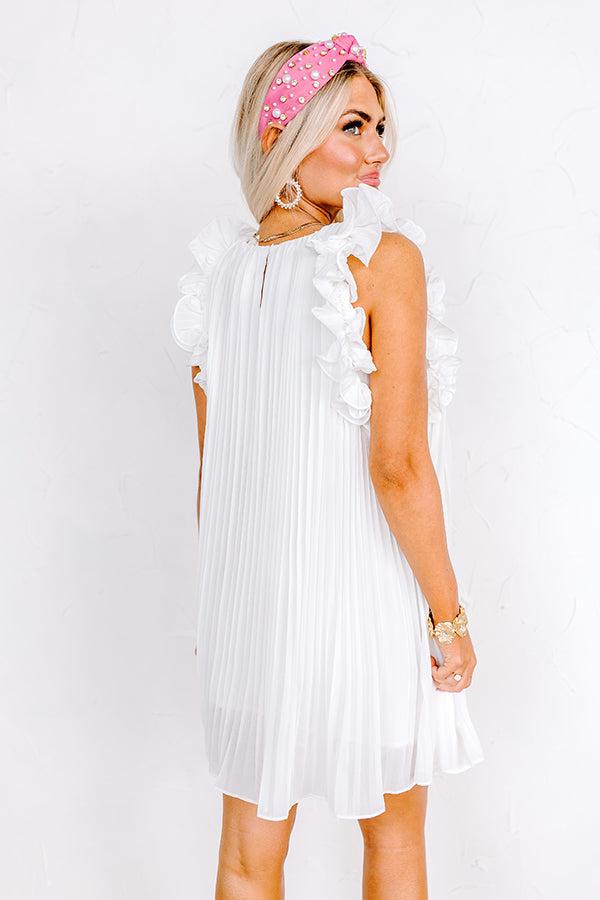 Honeysuckle Dreams Pleated Dress In White Product Image