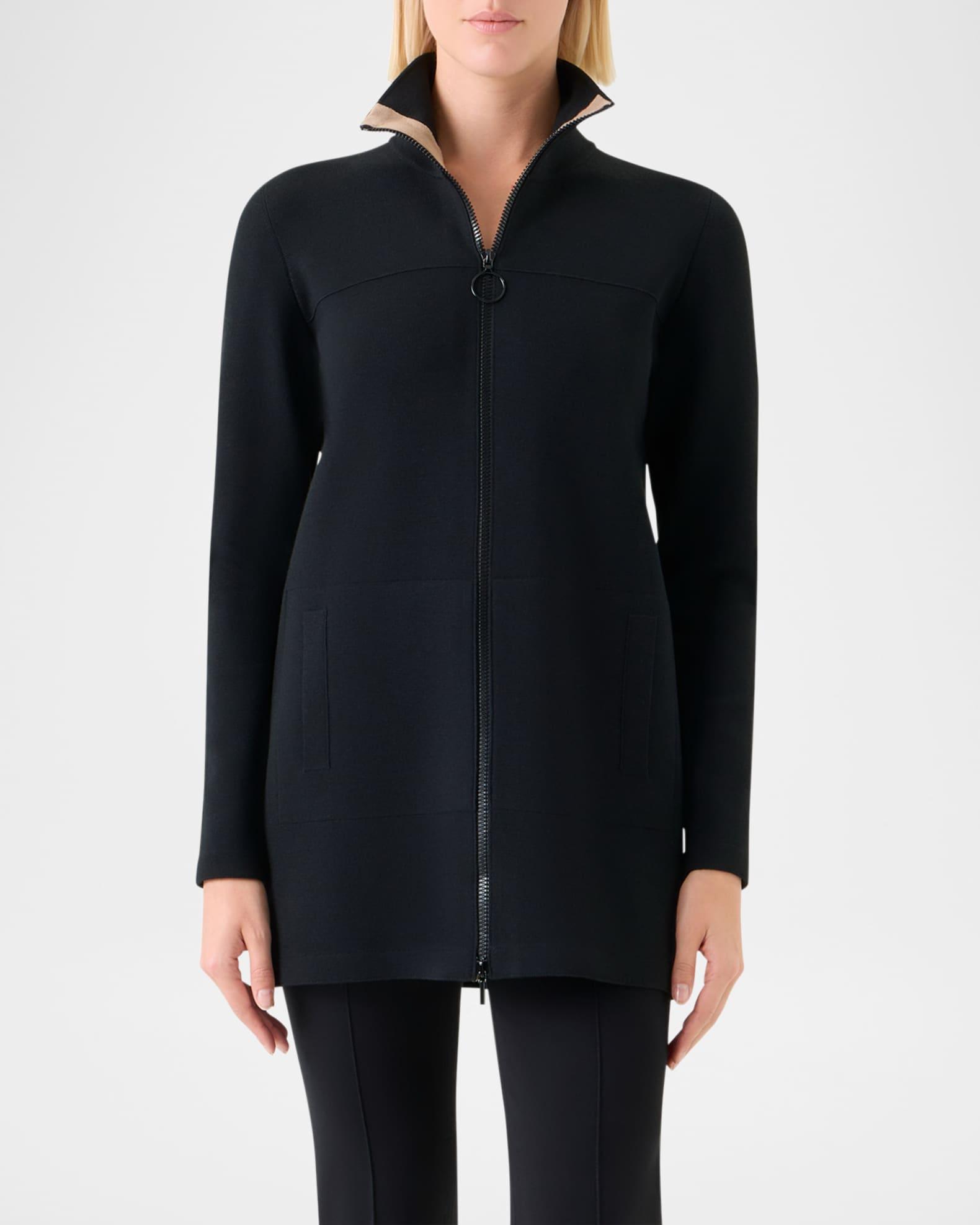 Merino Wool Milano Knit Zip Cardigan Product Image