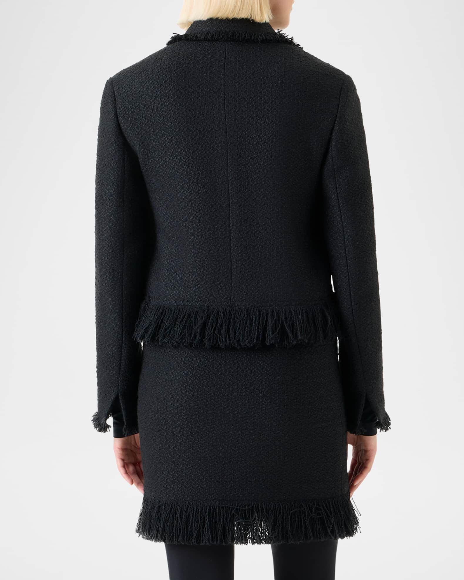 Fringed Boucle Tweed Crop Jacket Product Image