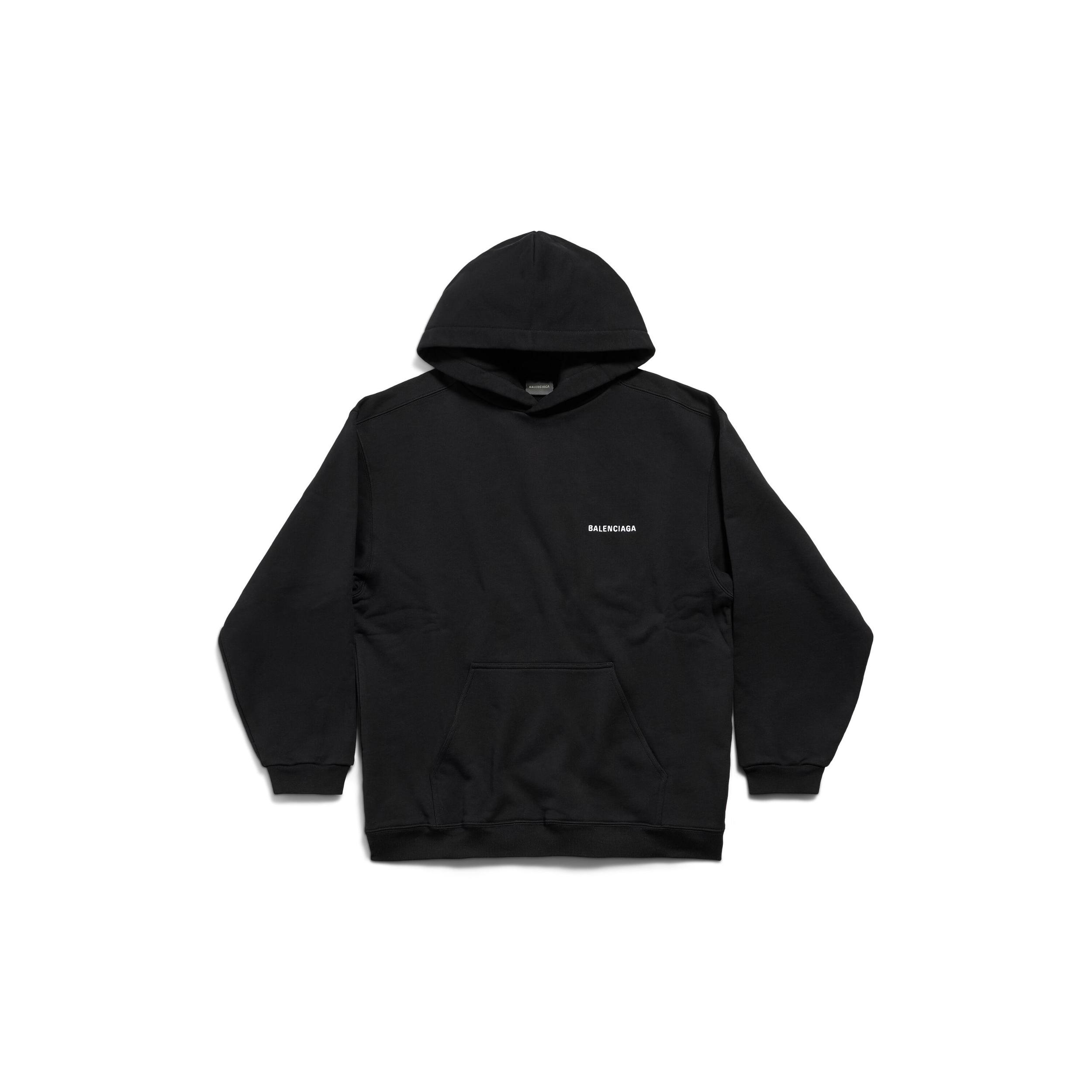 Balenciaga Back Hoodie Regular Fit in Black Product Image