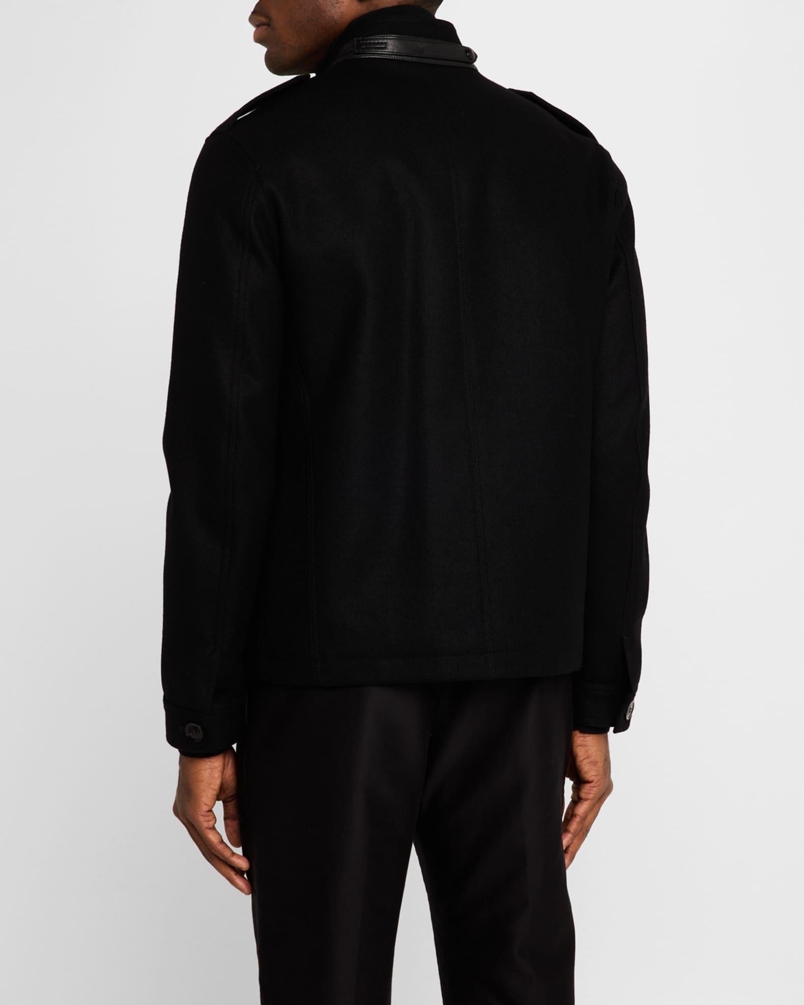 Men's Wool Stand-Collar Overshirt Product Image