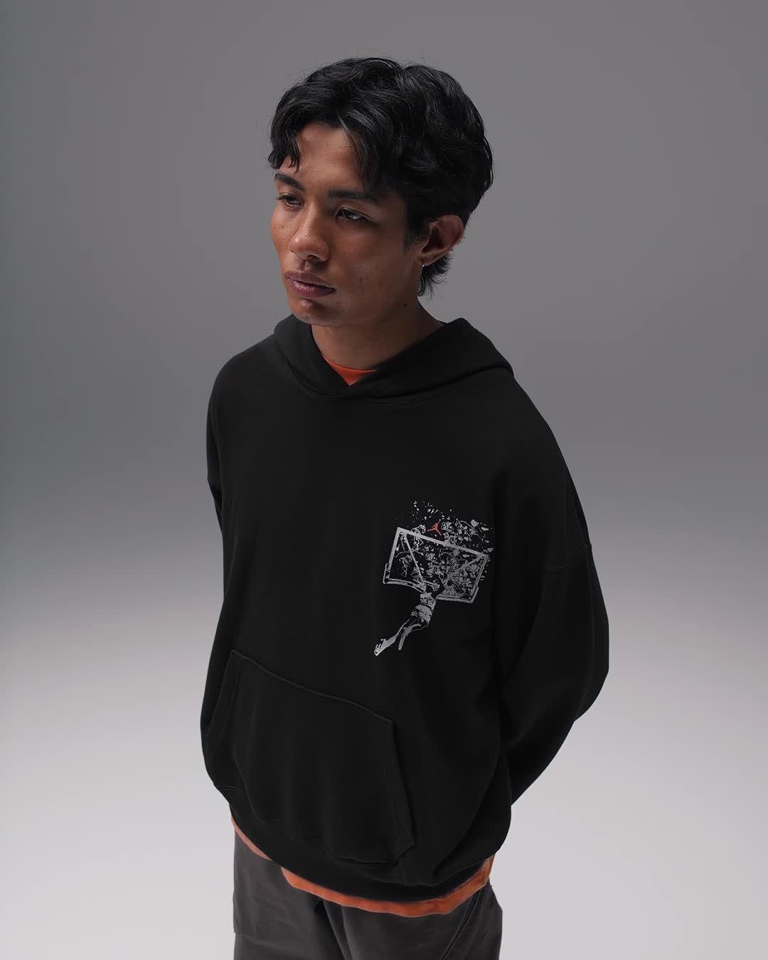 Mens Jordan Brooklyn Oversized Pullover Hoodie | IF5853-010 Product Image