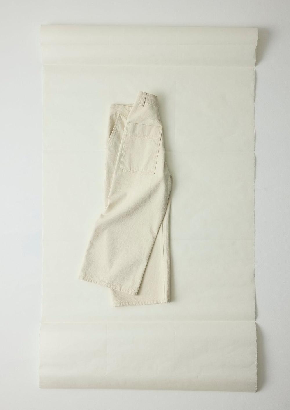 Relaxed Wide Leg Denim Pants | Ecru Product Image