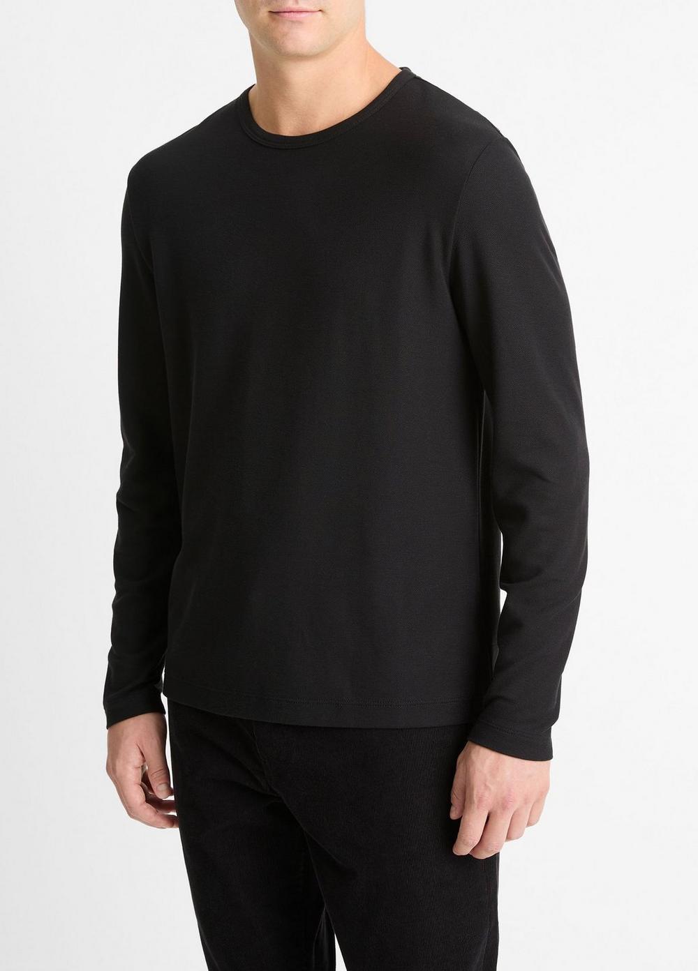 Pima Cotton Piqué Long-Sleeve T-Shirt Product Image