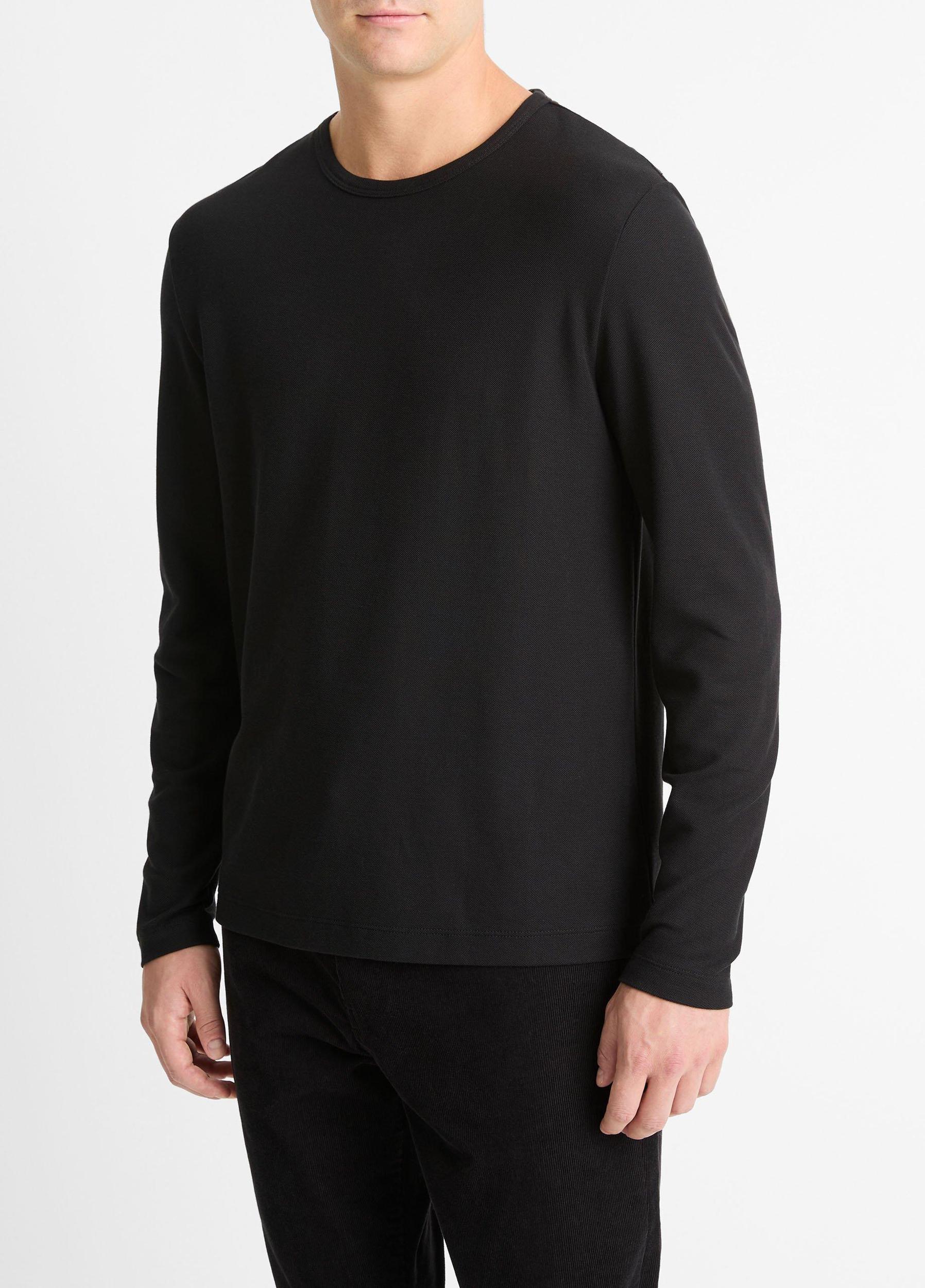 Pima Cotton Piqué Long-Sleeve T-Shirt Product Image