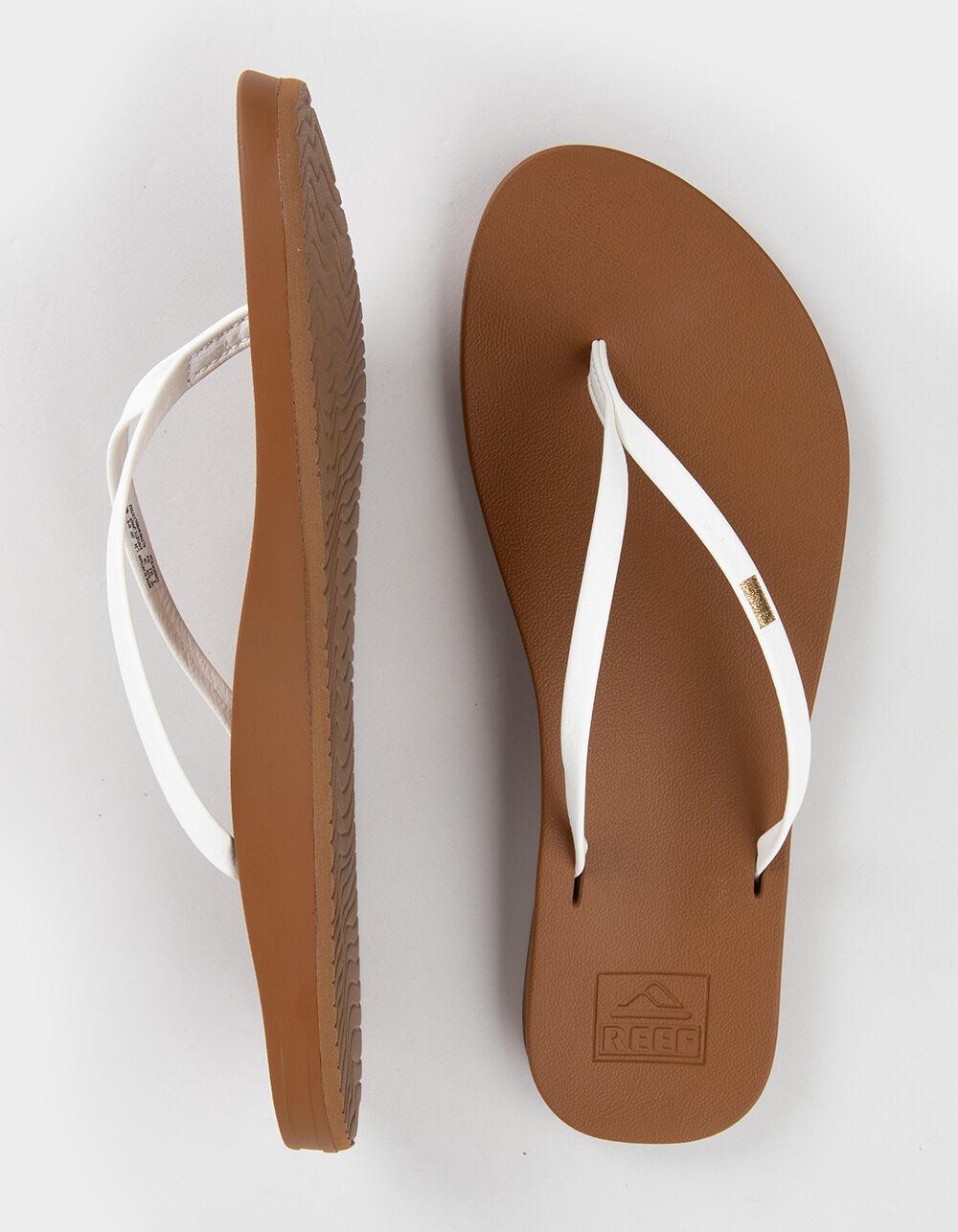 REEF Cushion Slim Womens Thong Flip Flops - WHITE Product Image