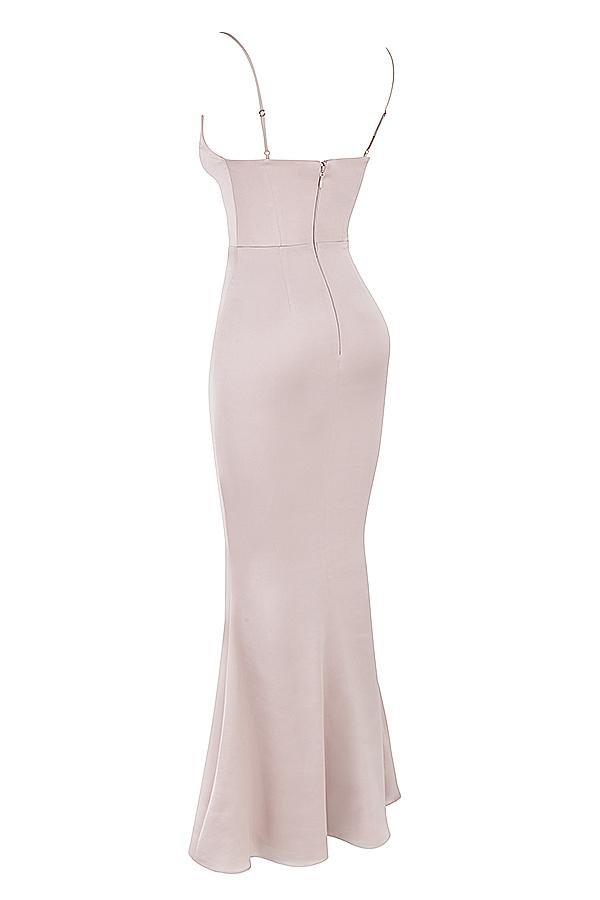 Olivette  red rose satin corset maxi dress - sale Product Image