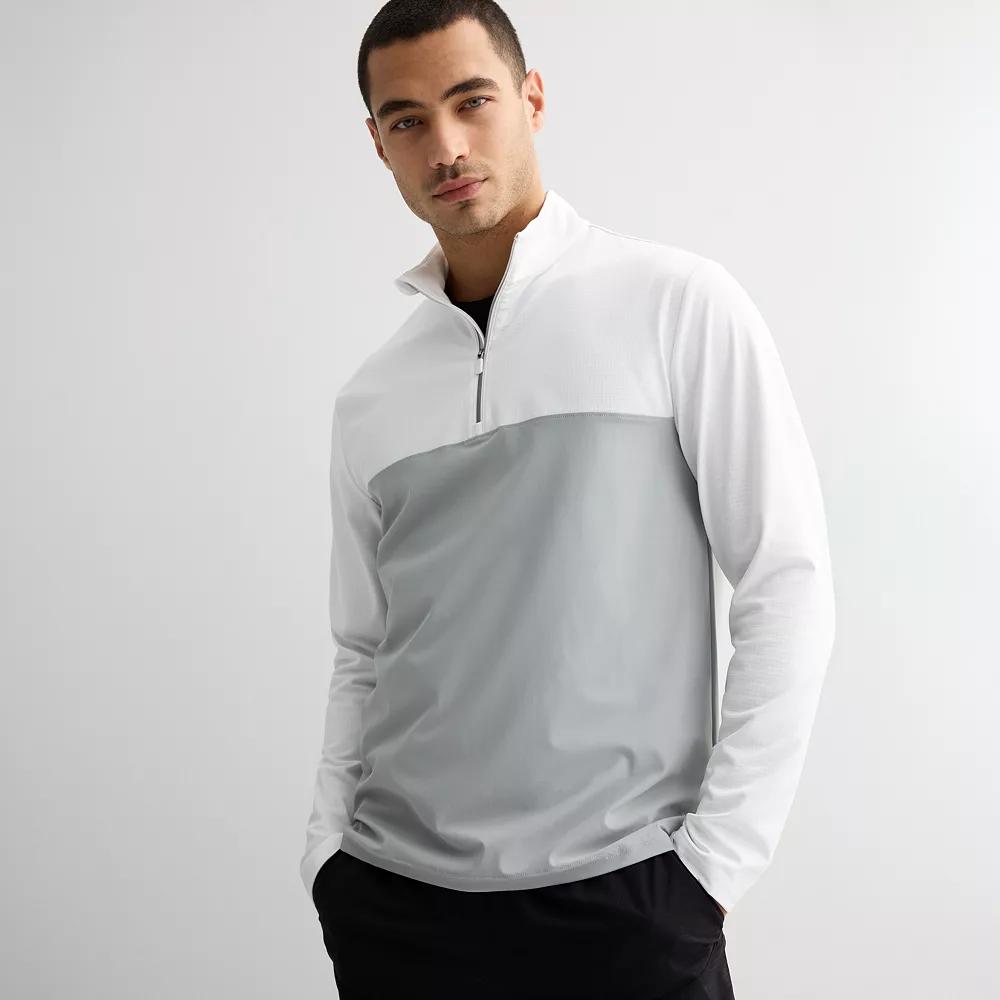 Men's Tek Gear® Performance Quarter Zip Pullover, Size: Large, Silver Spring Product Image