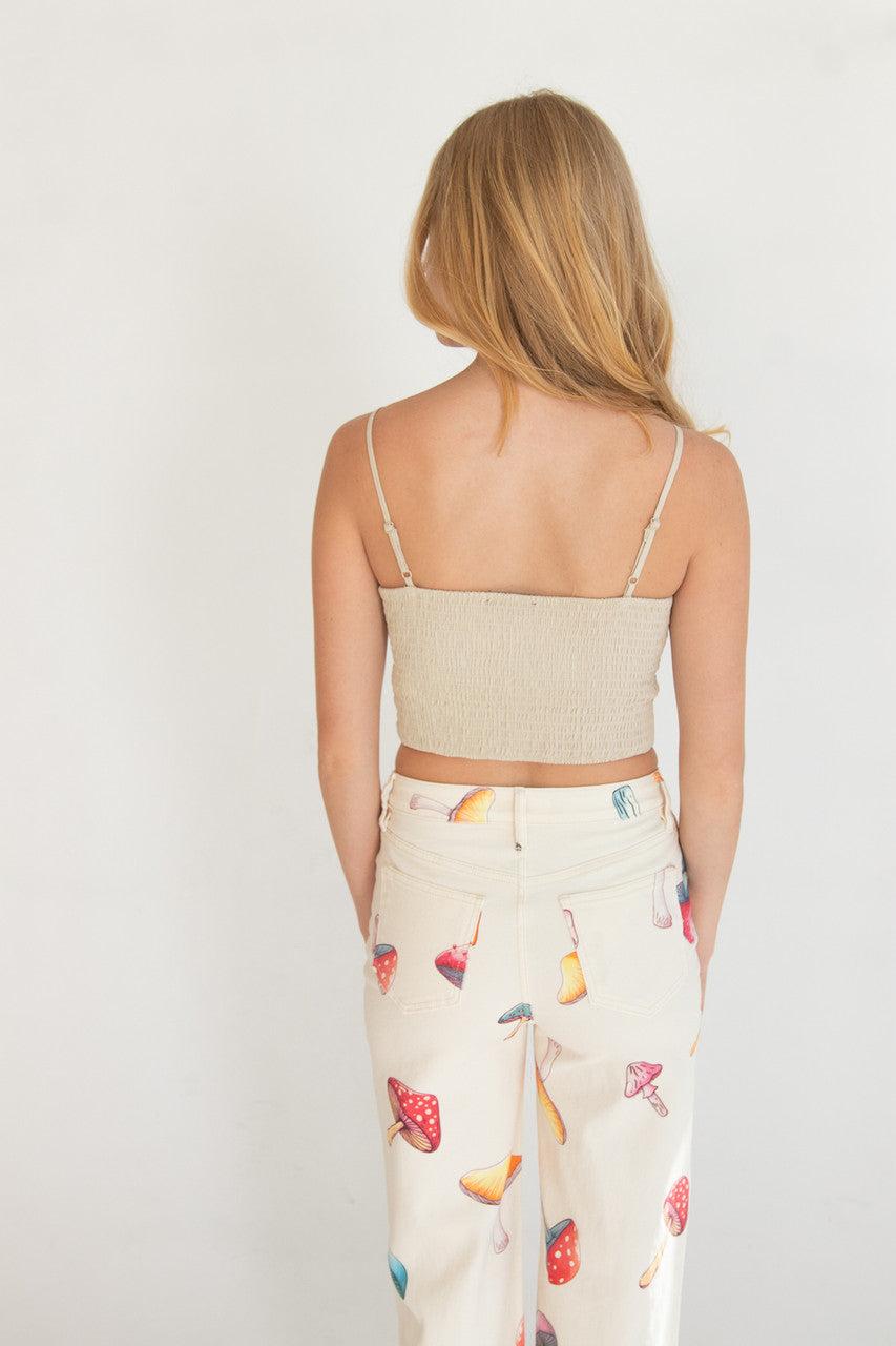 Tie Front Linen Tank Top Product Image