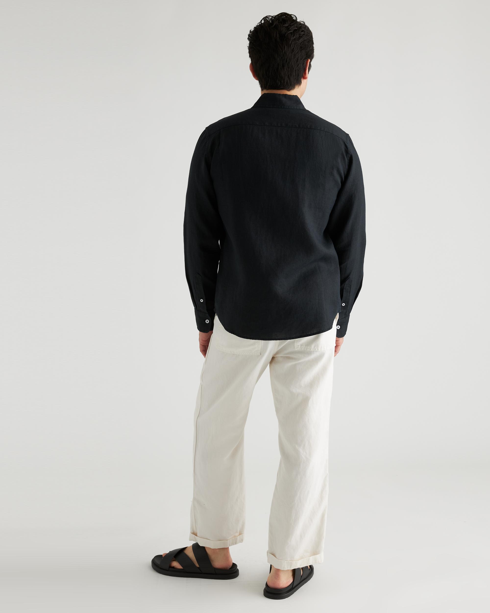 Quince | Men's 100% European Linen Relaxed Long Sleeve Pocket Shirt Product Image