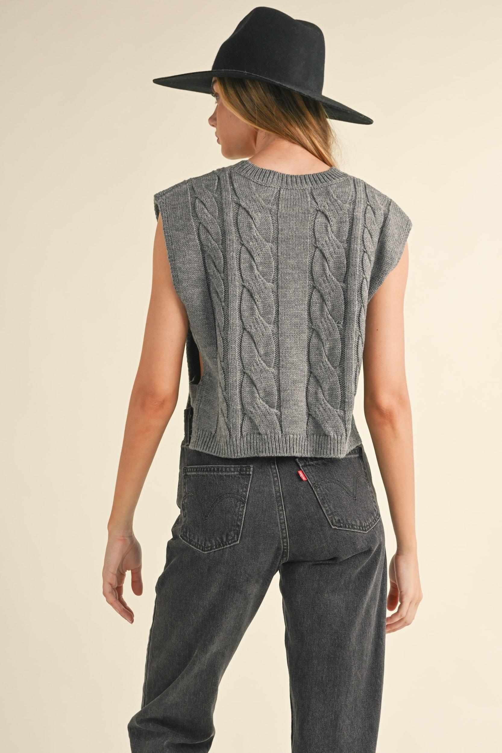 Cable Knit Open Side Vest Product Image