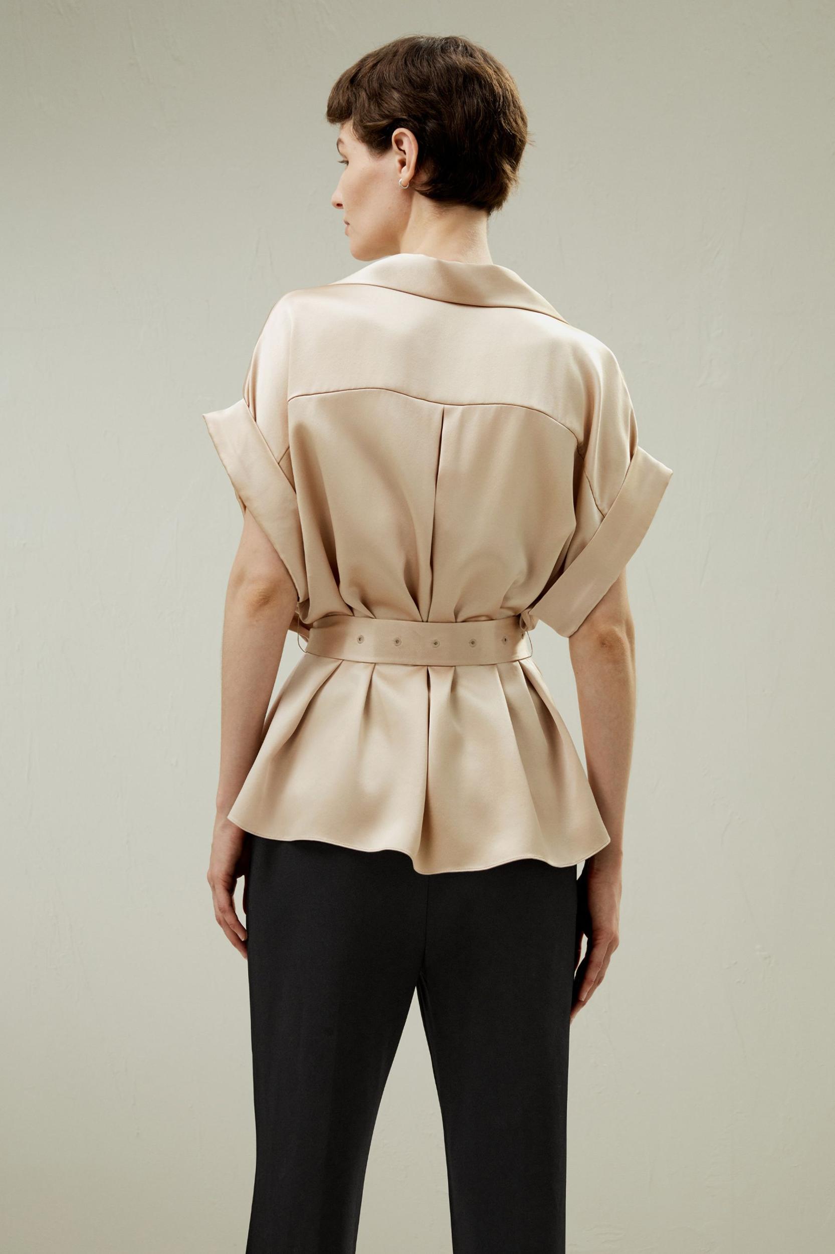 LILYSILK Silk Trench Jacket for Women Navy Blue Natural Silk Luxurious Roll-Up Trench Coat L Product Image