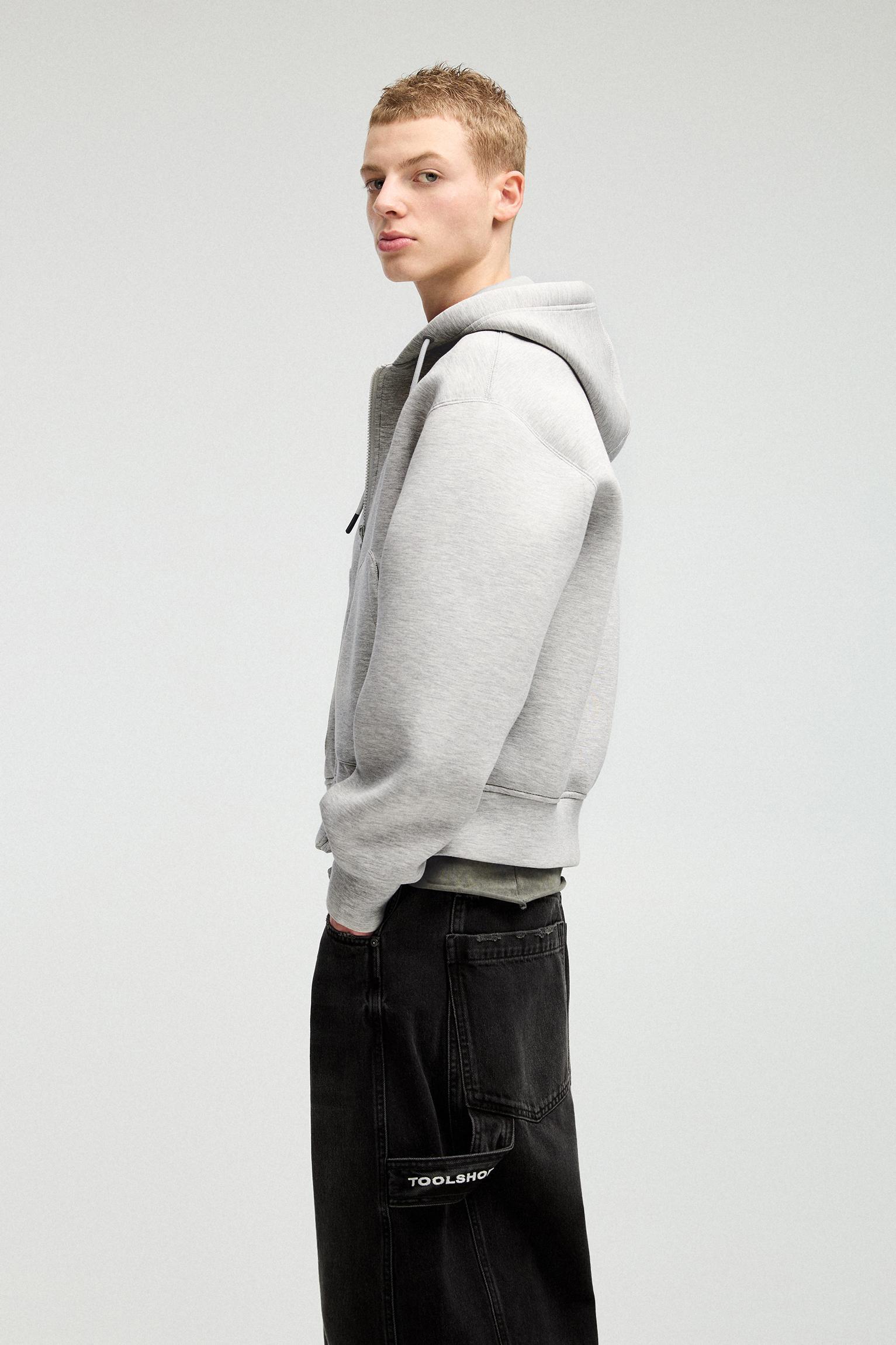 STWD neoprene-effect hooded jacket Product Image