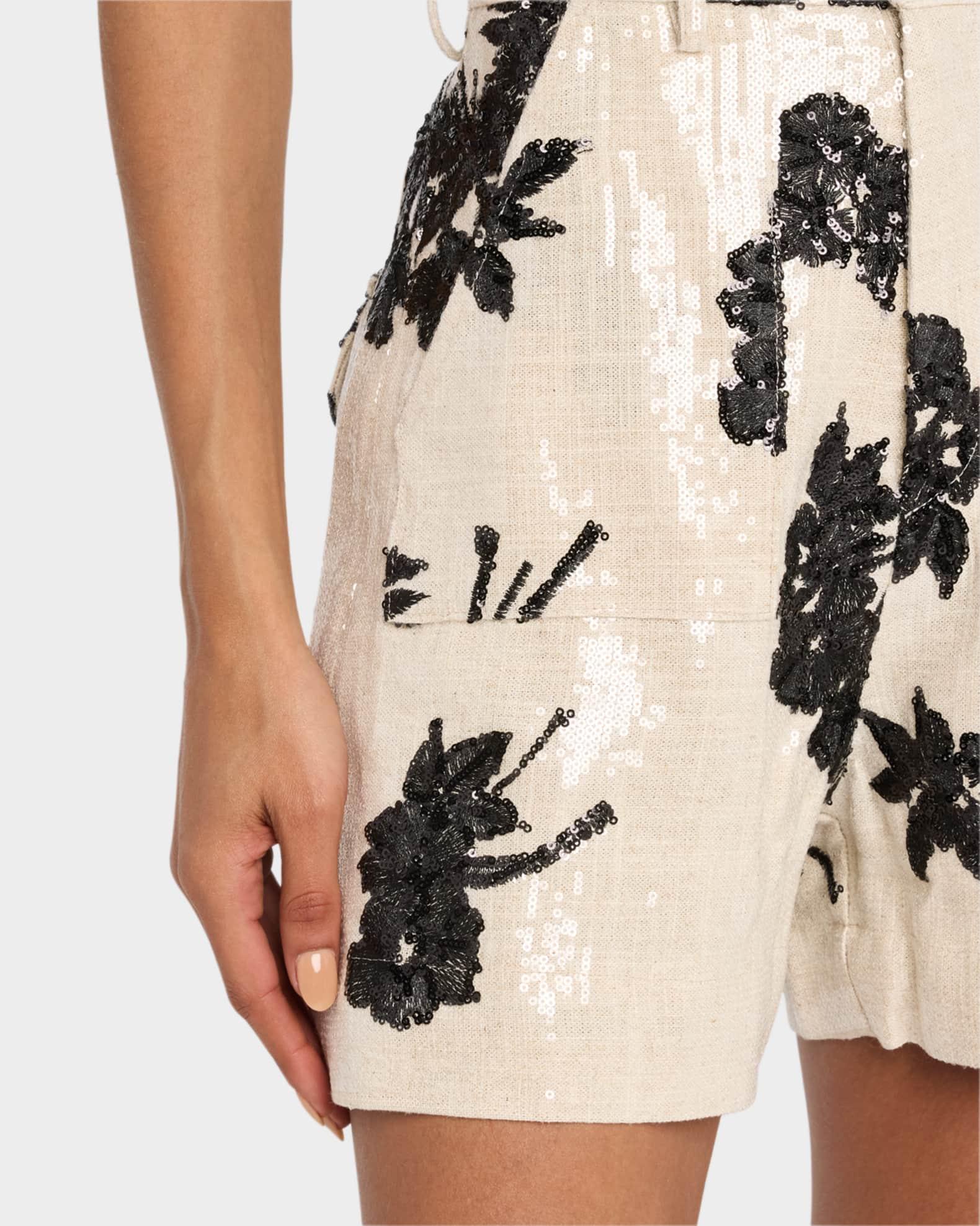 Sequined Linen Shorts Product Image