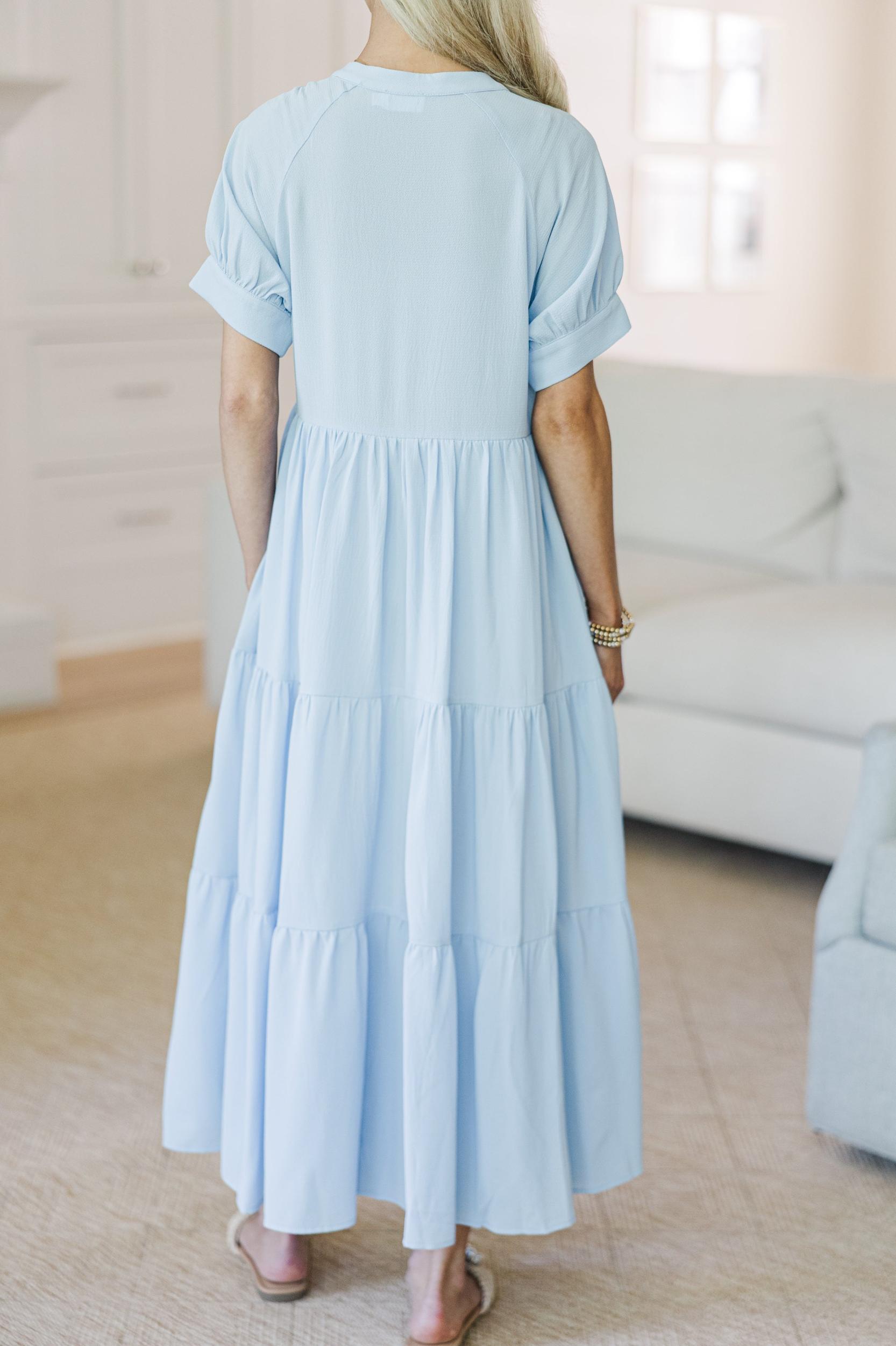 NURSING COLLECTION: Clear Skies Ahead Light Blue Midi Dress Female Product Image
