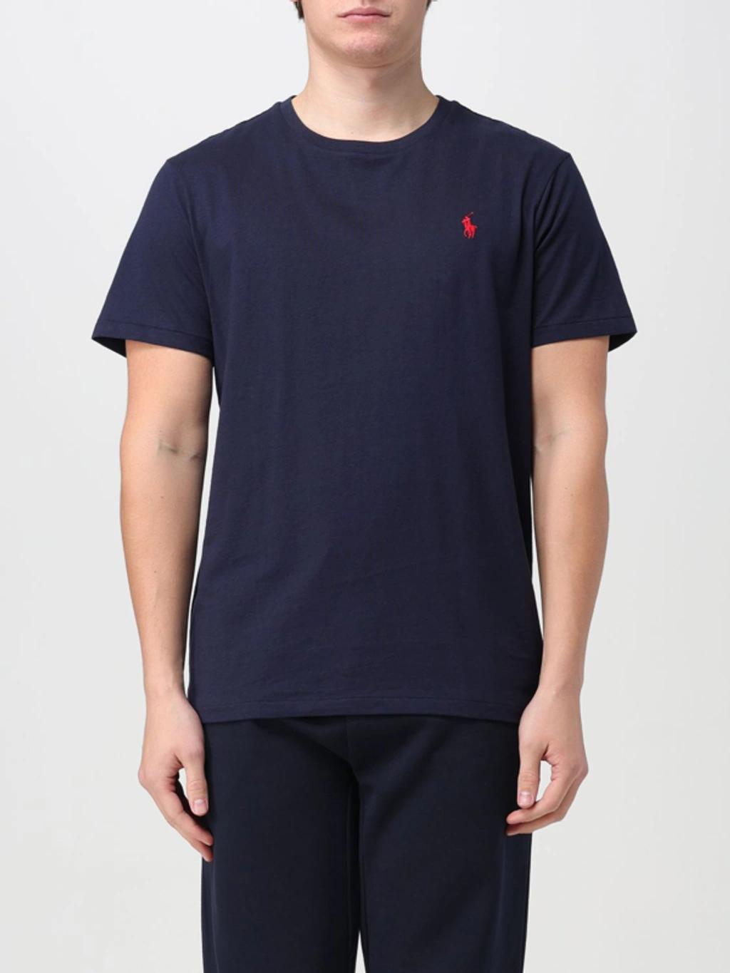 POLO RALPH LAUREN Slim-fit Logo-embroidered Cotton-jersey T-shirt In Navy Product Image