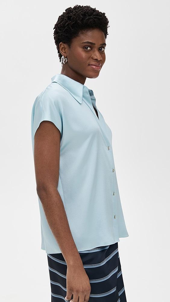 Vince Cap Sleeve Ruched Back Blouse | Shopbop Product Image