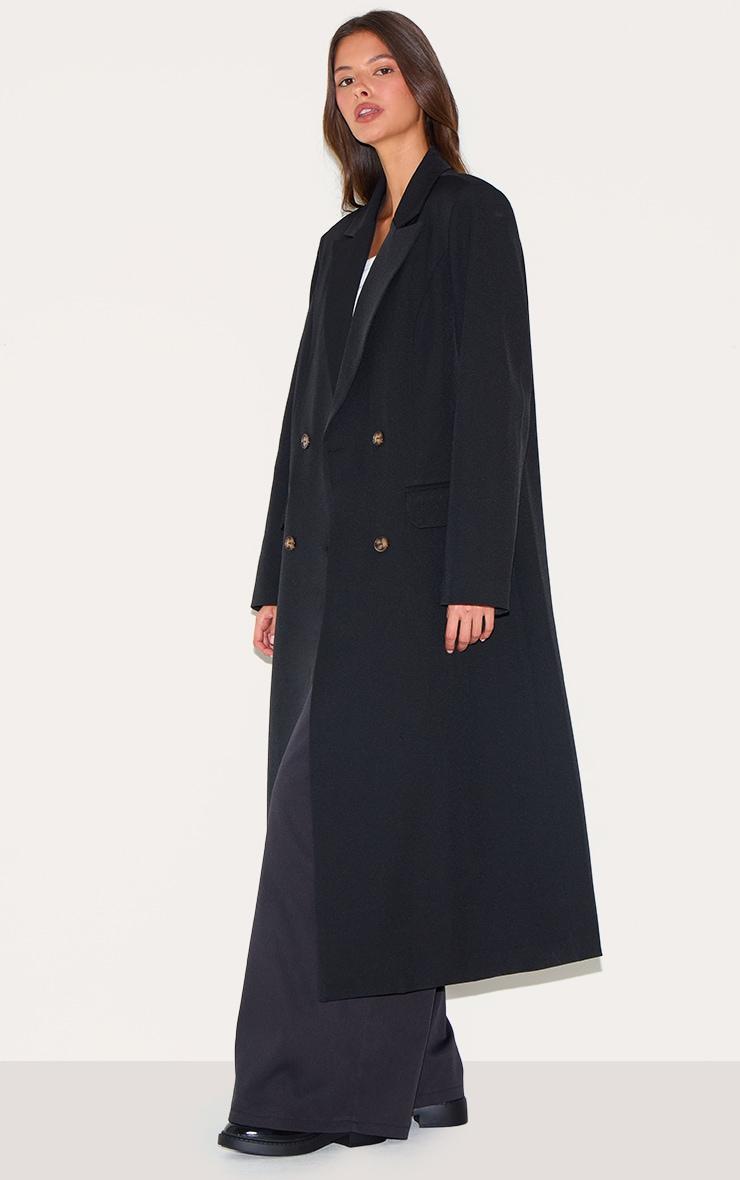 Black Maxi Length Duster Coat Product Image