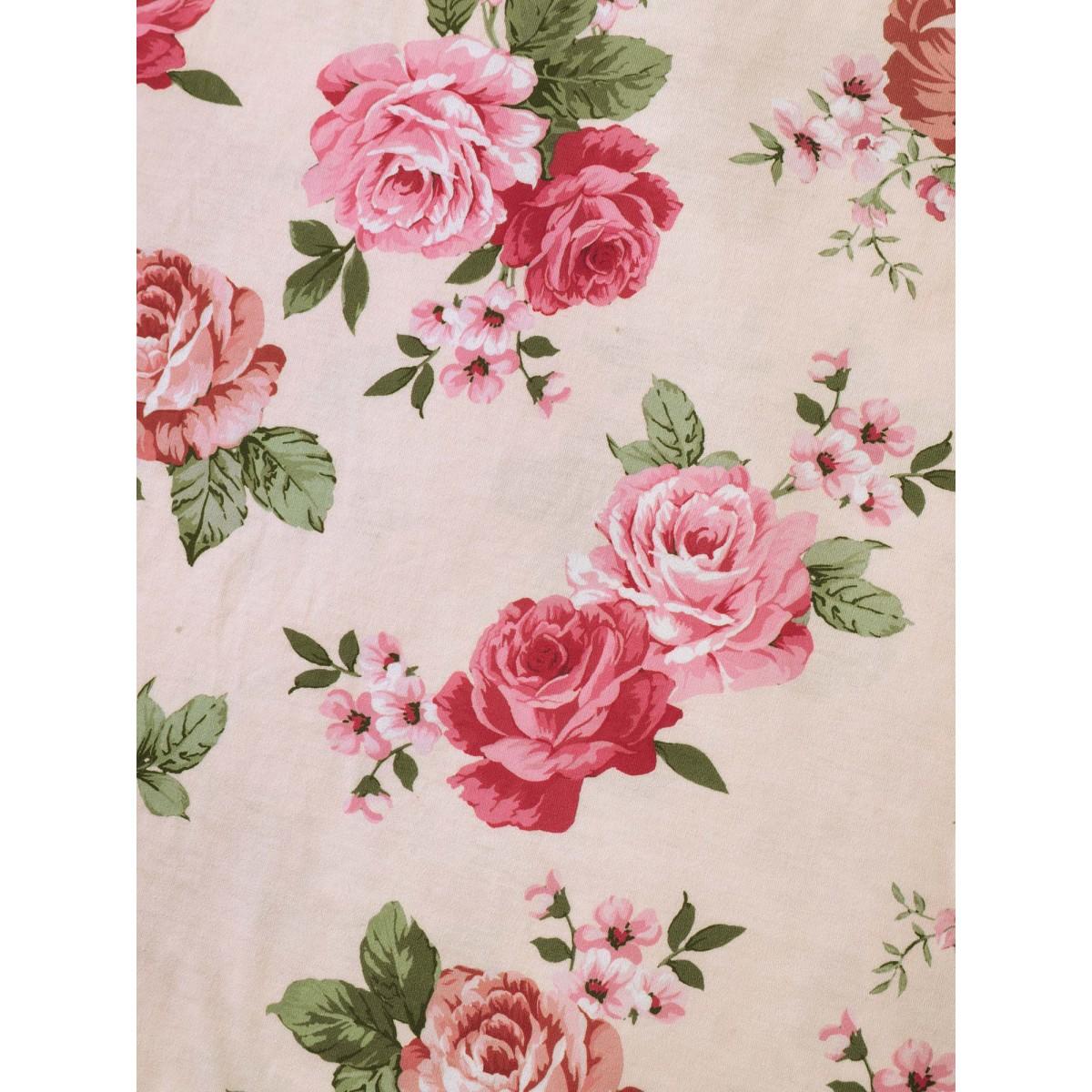 Plus Size Floral Striped Stretchy Crew Neck T-Shirt Multicolor Women Leisure Contrast Natural Flowers Round Neck Casual T-shirts BloomChic 22-24/3X Product Image