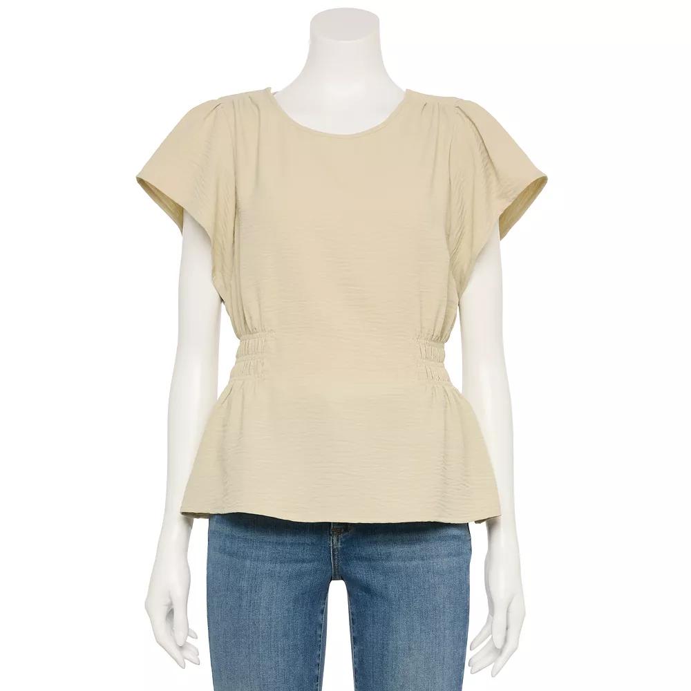 Women's Nine West Adaptive Cinched Blouse, Size: Large, Beige Product Image