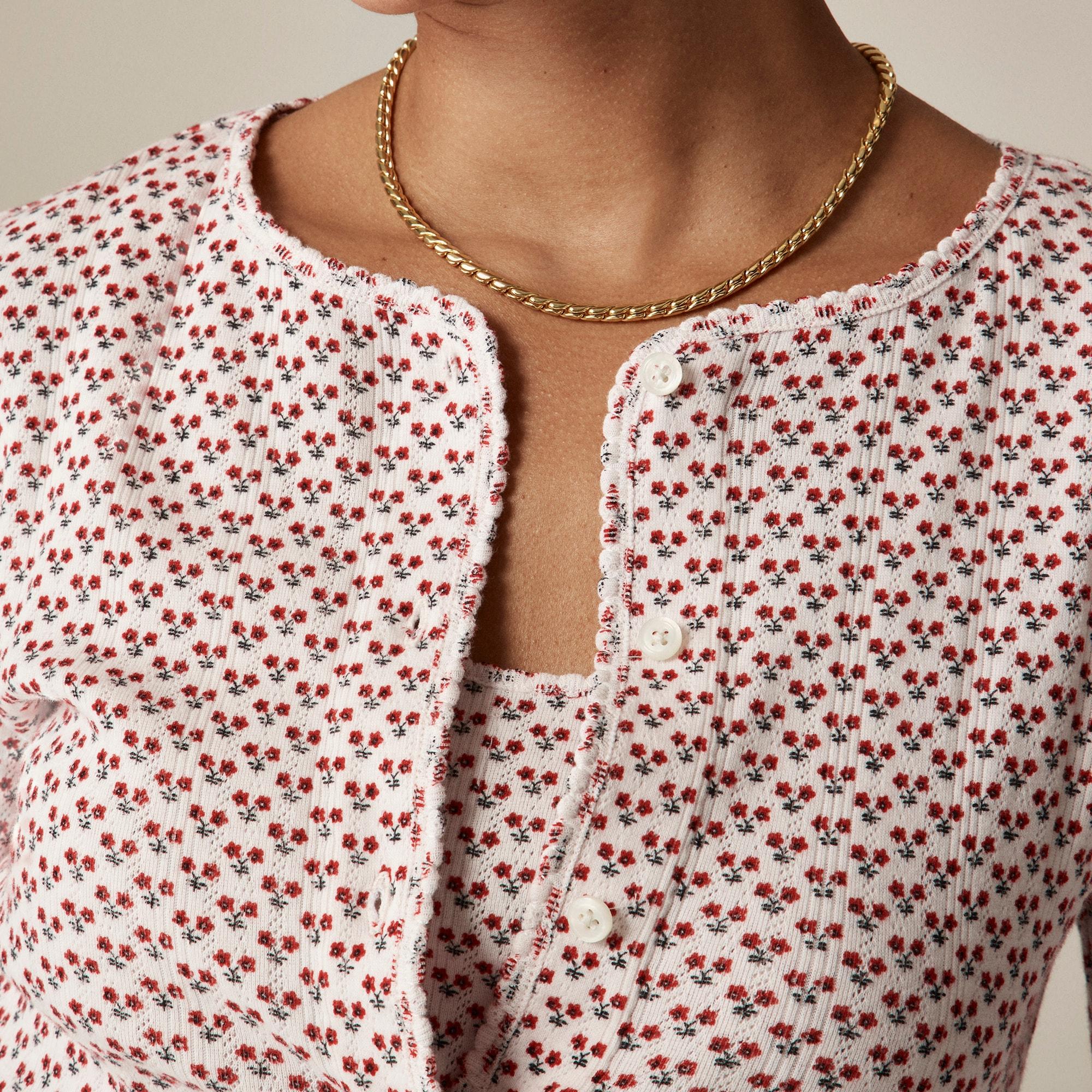 Pointelle cardigan in ditsy floral Product Image