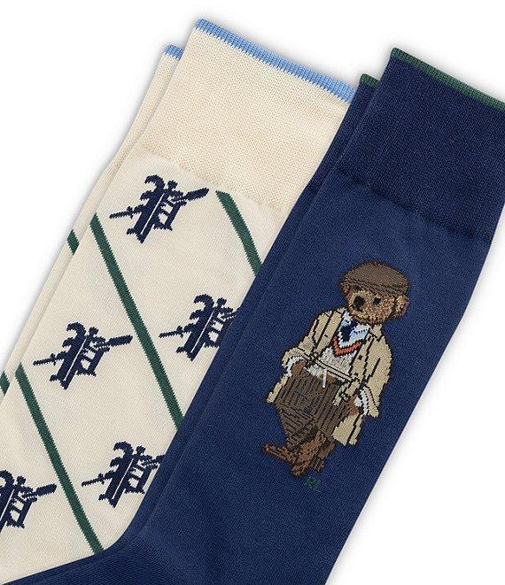 Polo Ralph Lauren Bear/Logo-Initial Dress Socks 2-Pack Product Image
