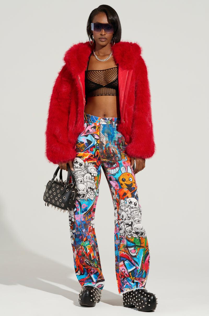 LOOK AT ME NOW HOODED FUR BOMBER Product Image