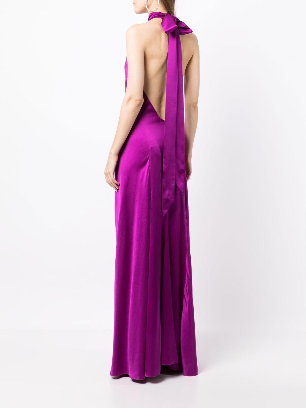 backless halter tie-fastening gown Product Image