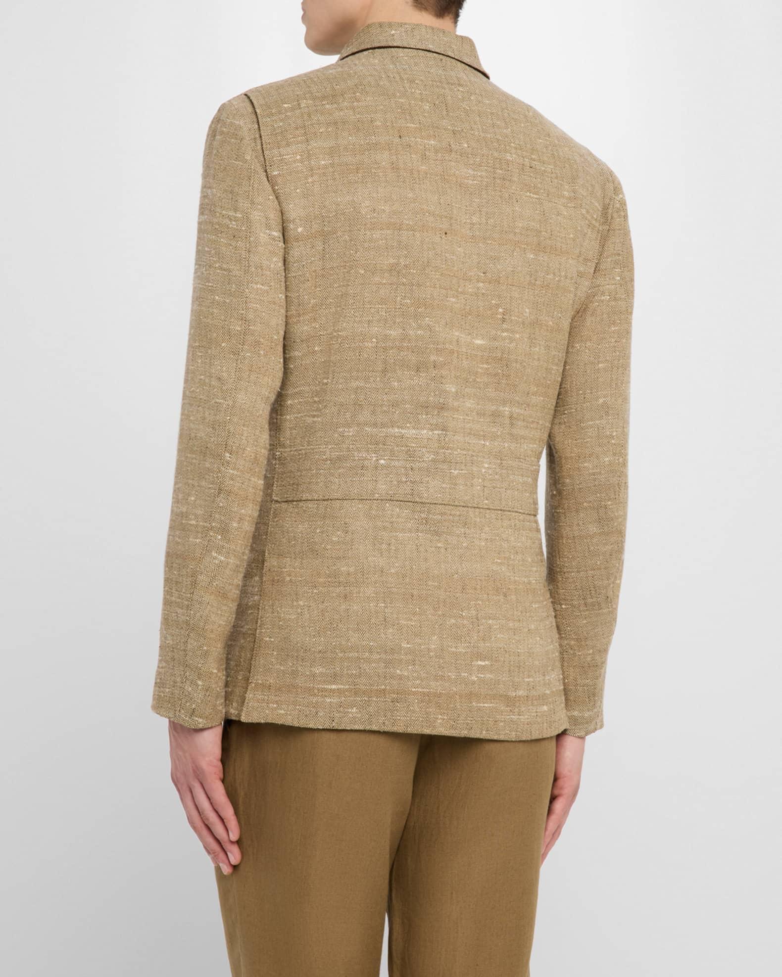 Men's Linen and Silk Roadster Single-Breasted Jacket Product Image