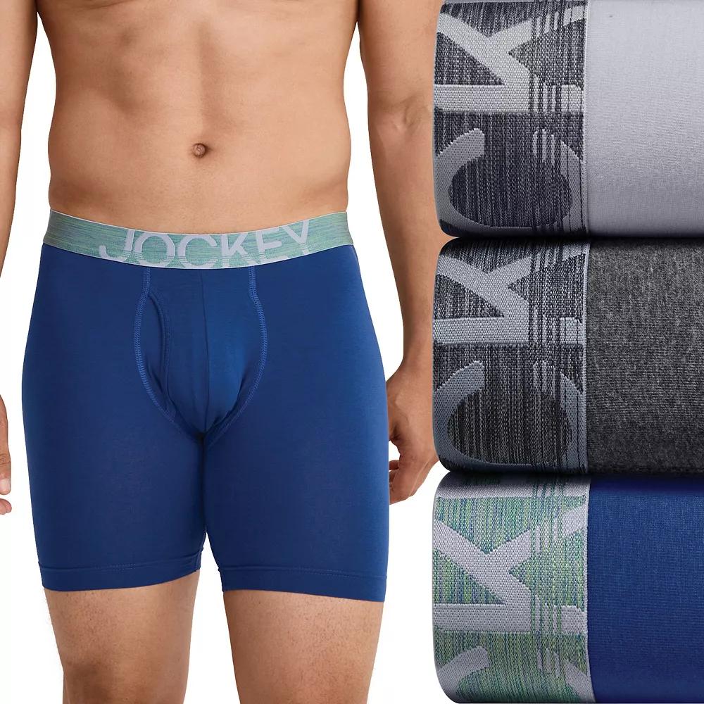 Men's Jockey® 3-pack ActiveStretch™ Long Leg Briefs, Size: Large, Grey Team Product Image