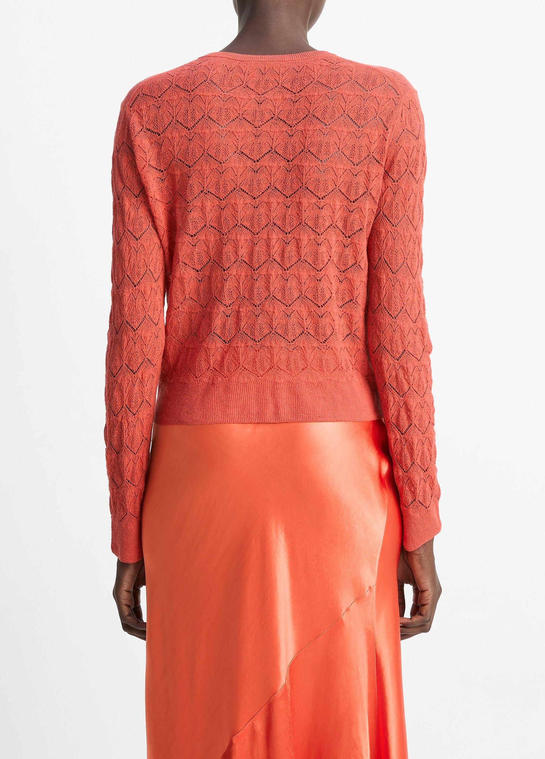 Lace-Stitch Cotton Cardigan Product Image