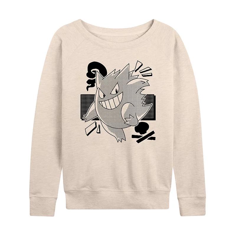 Women's Pokemon Gengar Manga French Terry Long Sleeve Tee,  Product Image