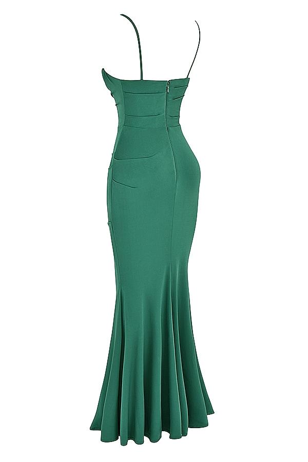 Milena  forest corset maxi dress Product Image