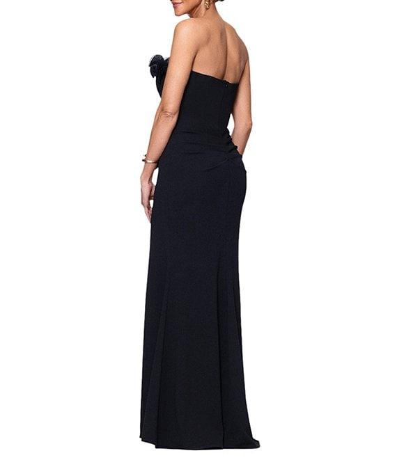 Xscape Strapless Flower Ruffle Sleeveless Gown Product Image