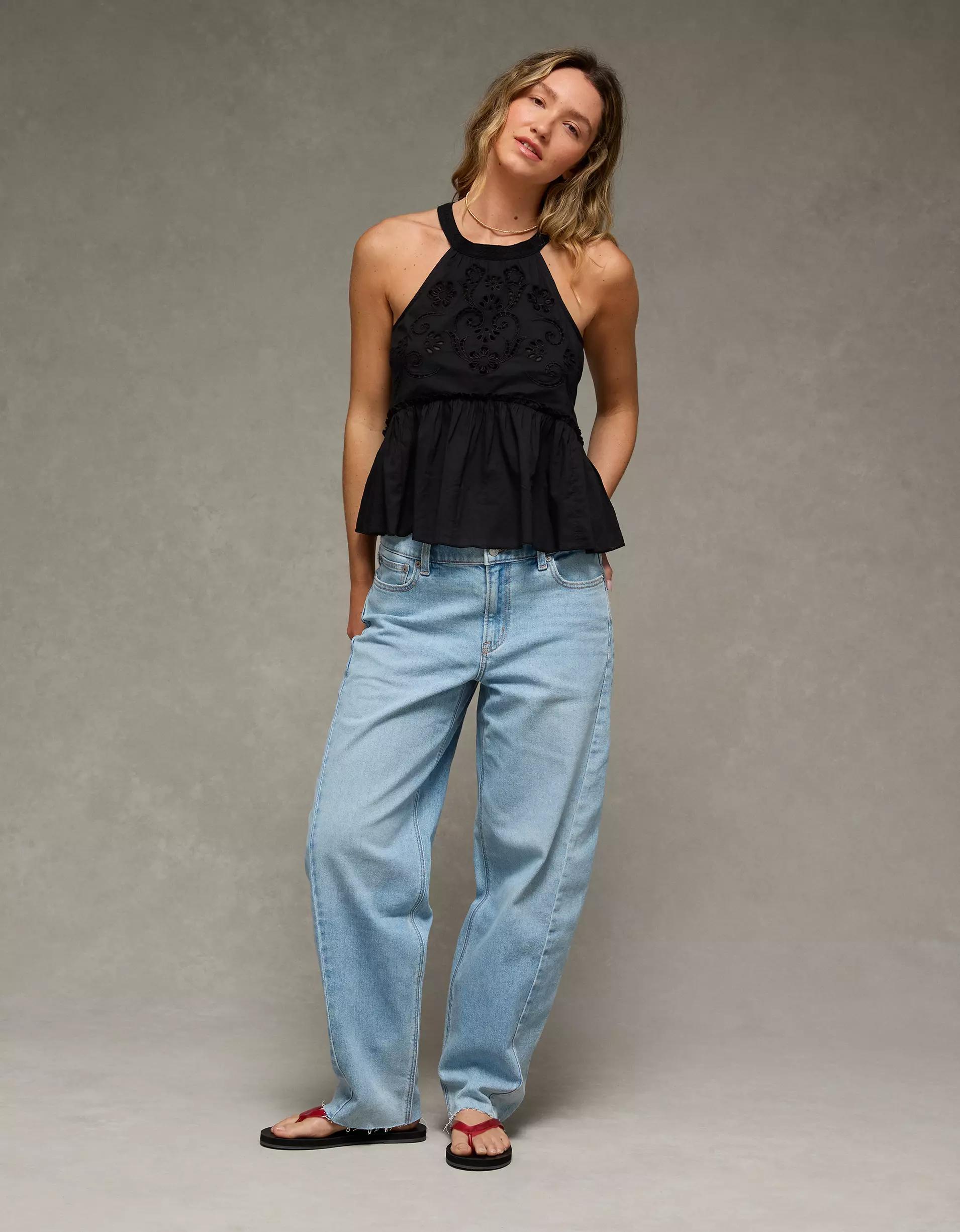 AE Embroidered Halter Tank Top Product Image