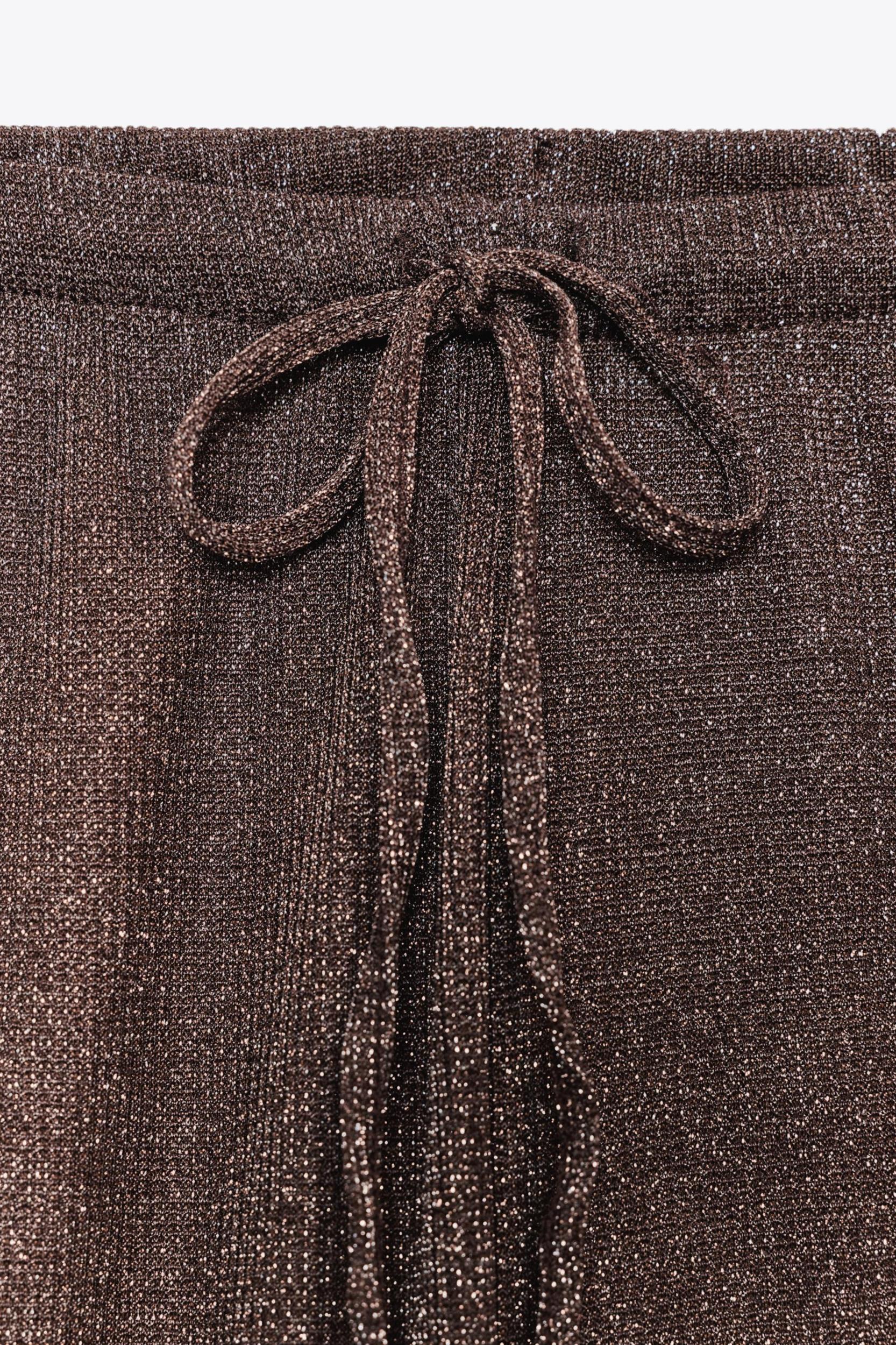 METALLIC THREAD PALAZZO PANTS Product Image