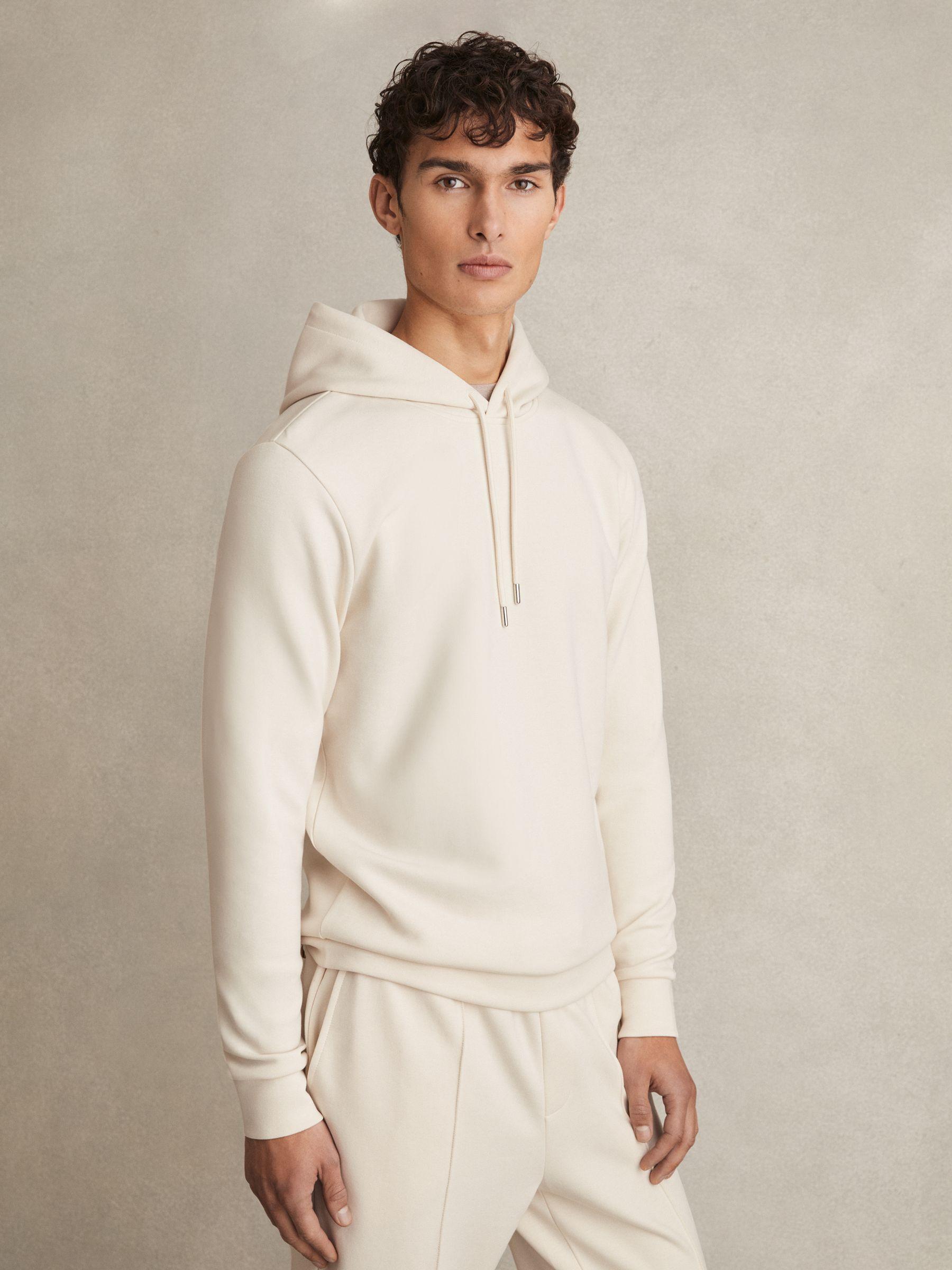 Interlock Jersey Drawstring Hoodie in Off White Product Image