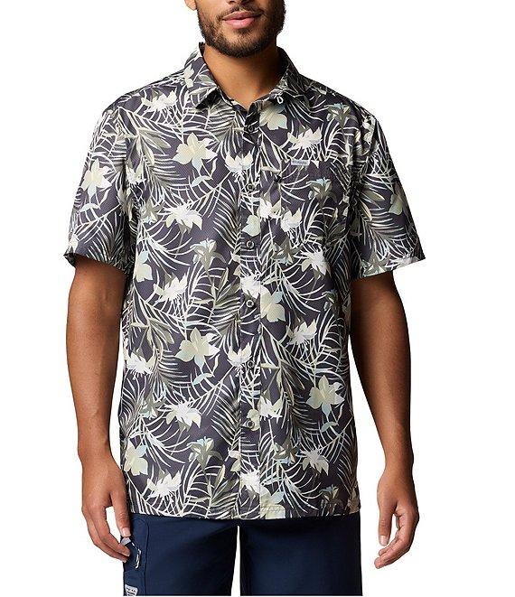 Columbia PFG Super Slack Tide Short-Sleeve Tropical Printed Woven Camp Shirt Product Image