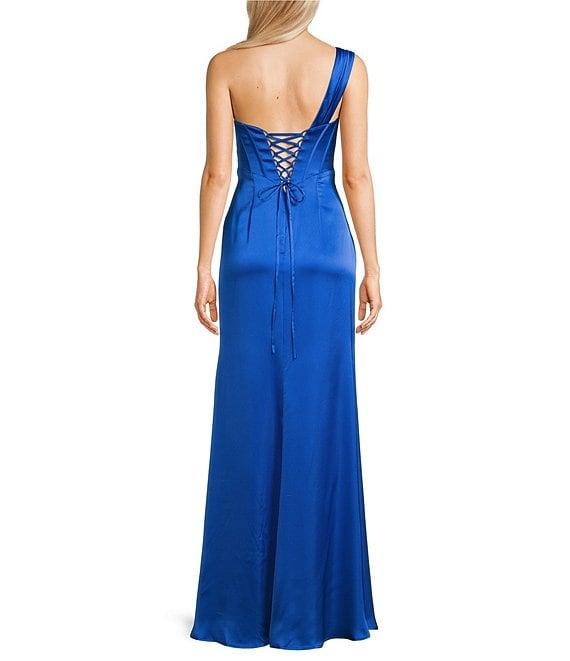 GB Social One Shoulder Satin Dress Product Image