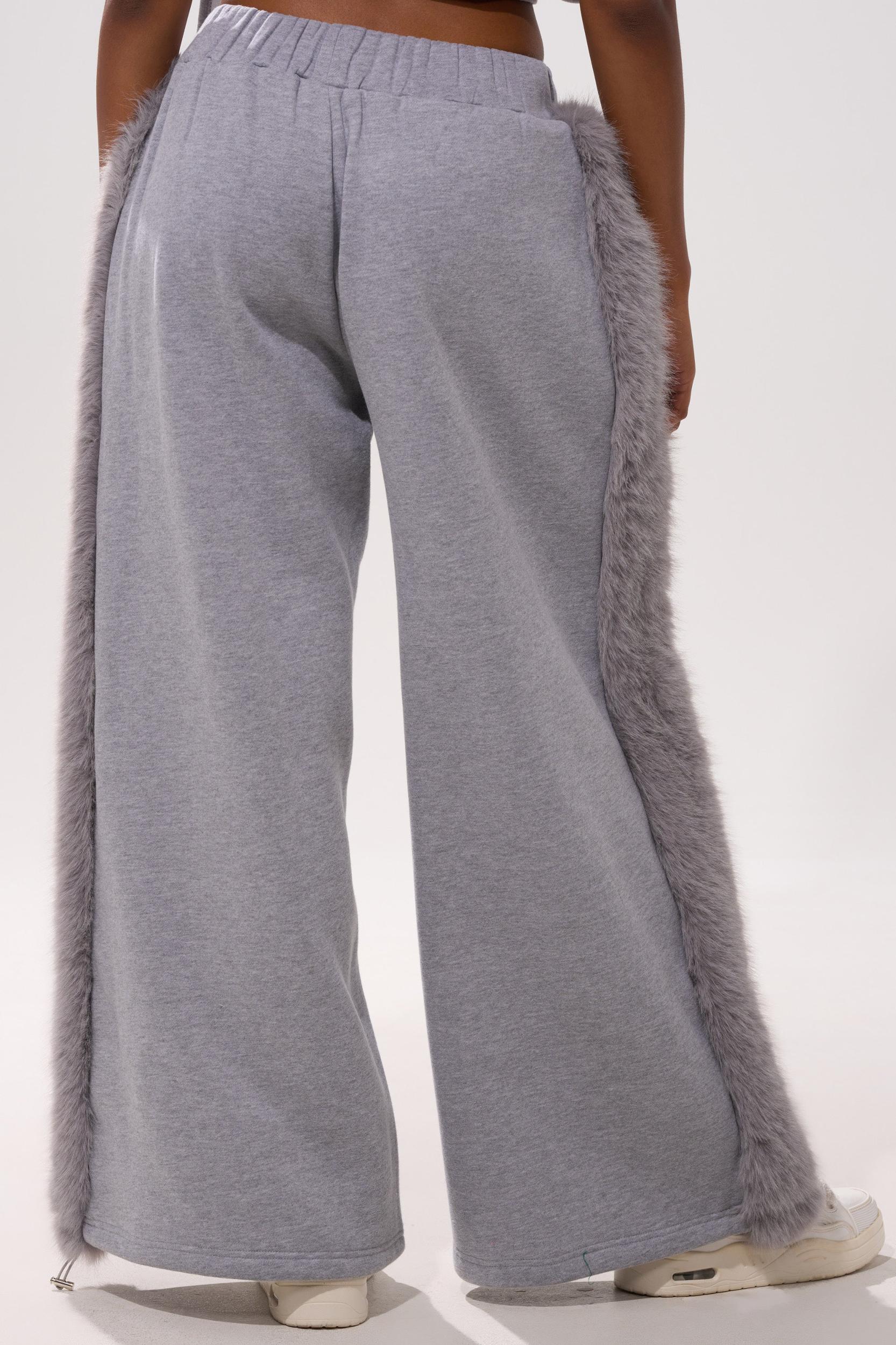 LUXE FUR JOGGER IN GREY Product Image