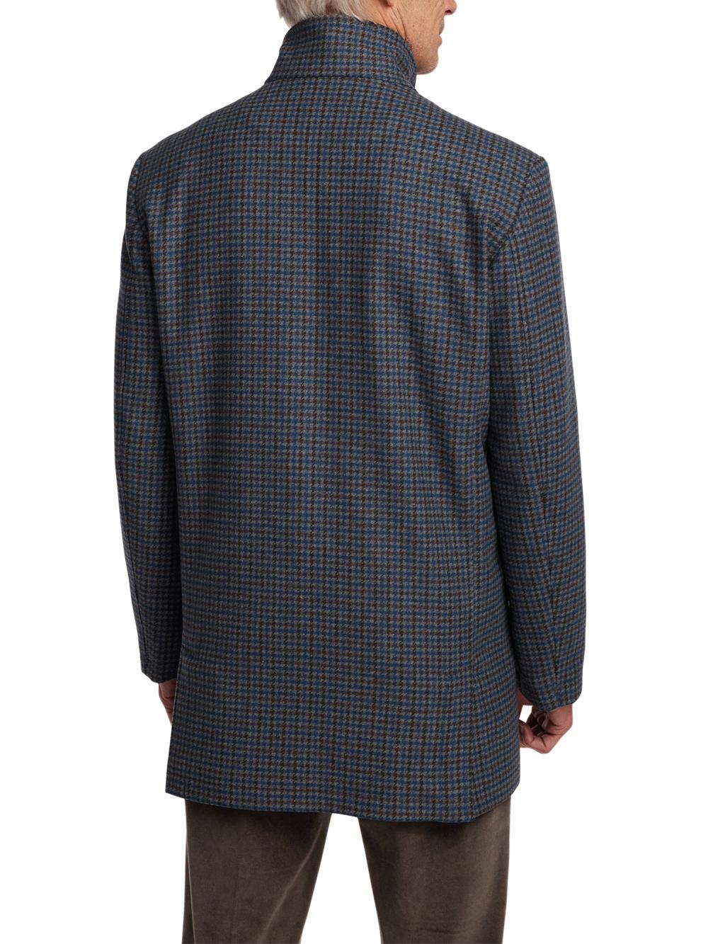 Wool Blend Check Carcoat - Multi Product Image