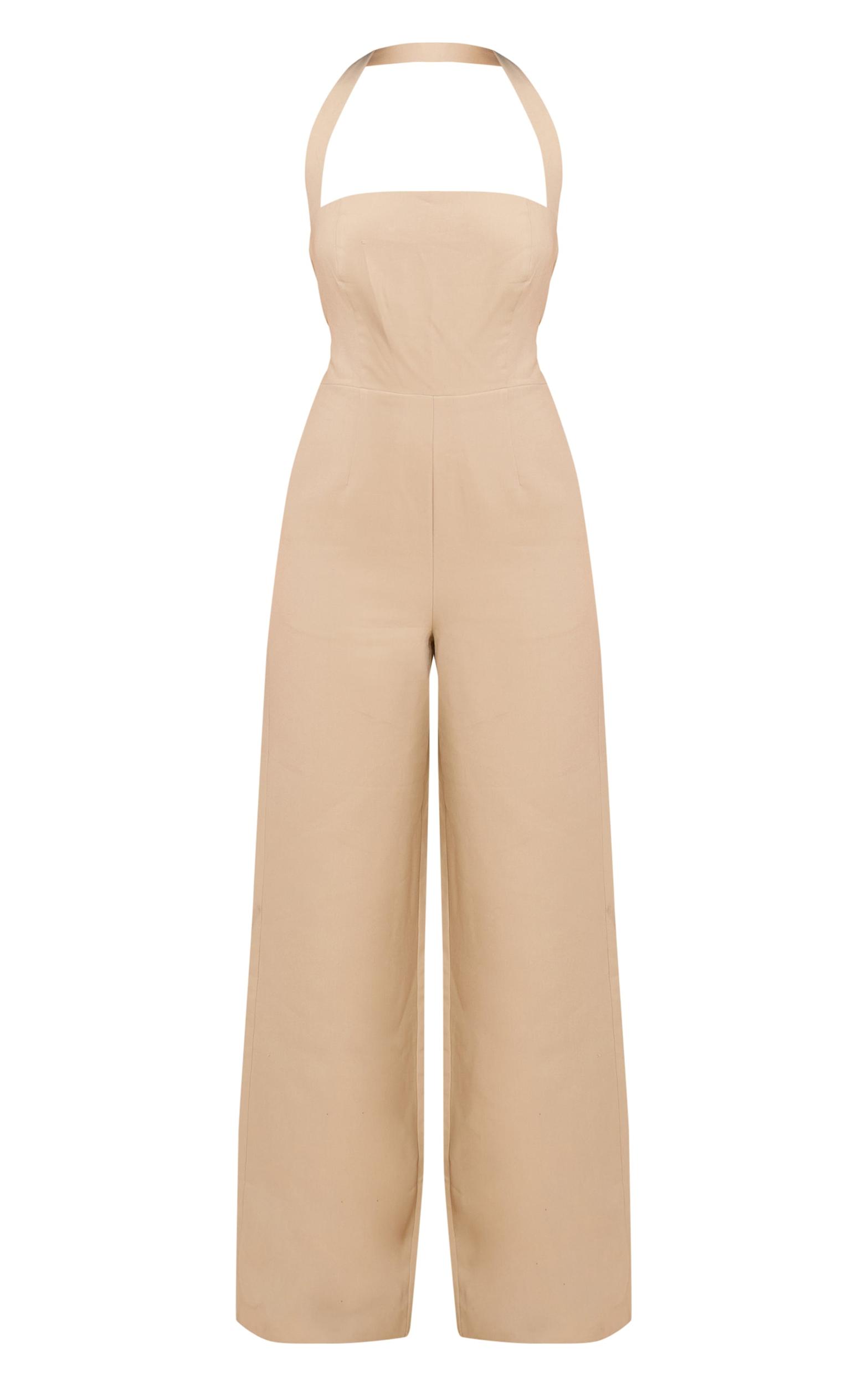 Sage Premium Woven Halterneck Straight Leg Jumpsuit Product Image