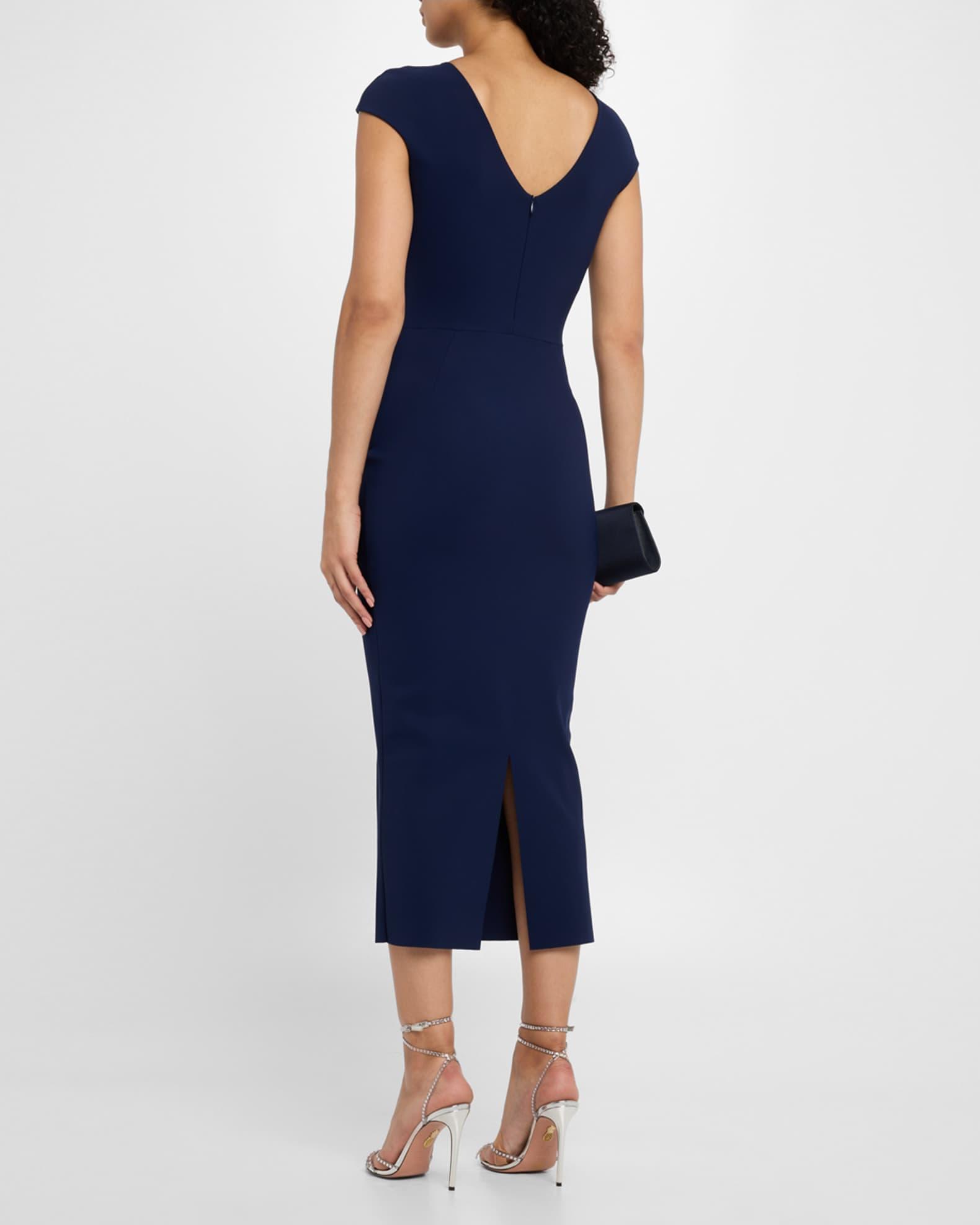 Rhinestone Flower-Embellished Midi Dress Product Image