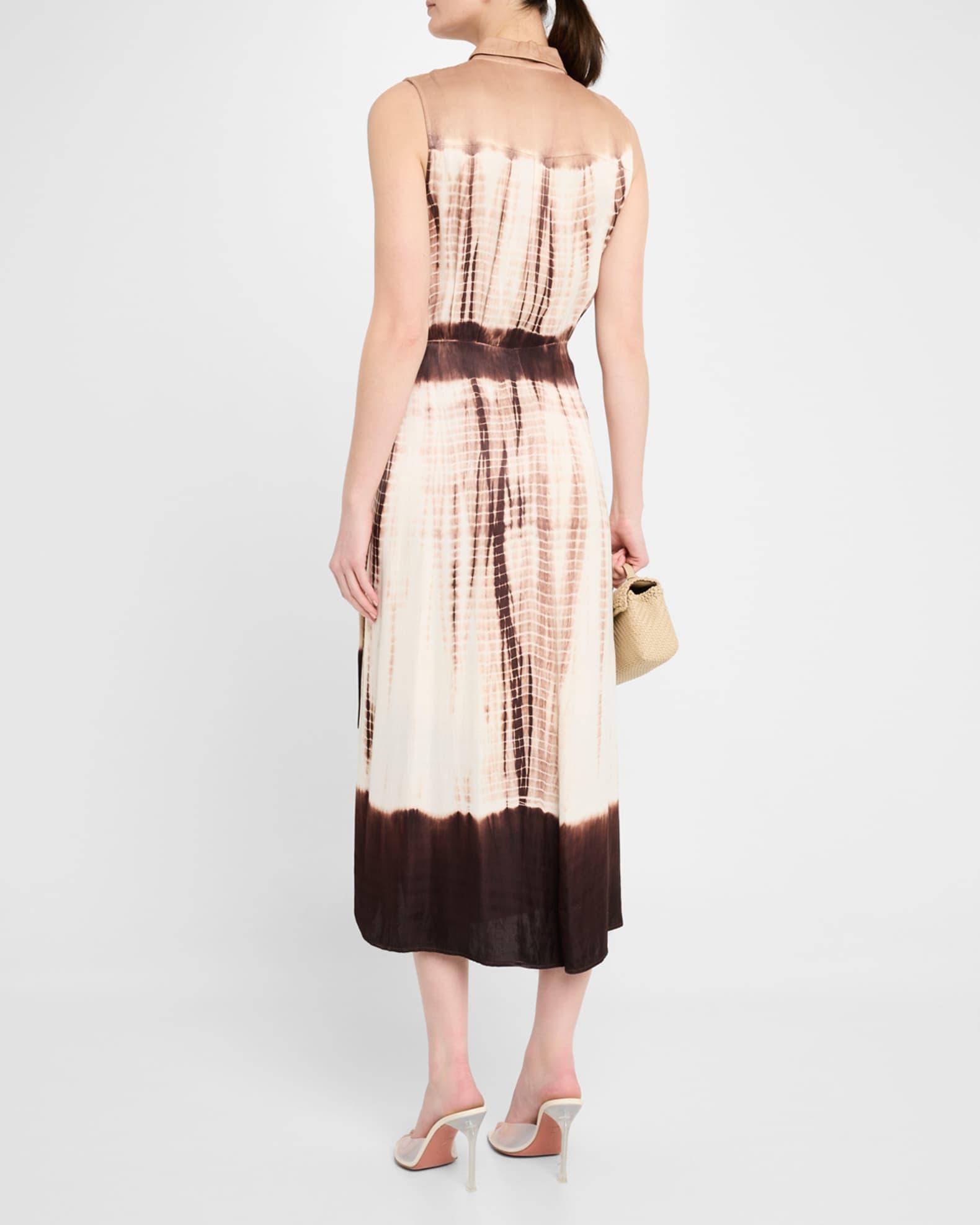 Ivria Tie-Dye Sleeveless Midi Wrap Shirtdress Product Image