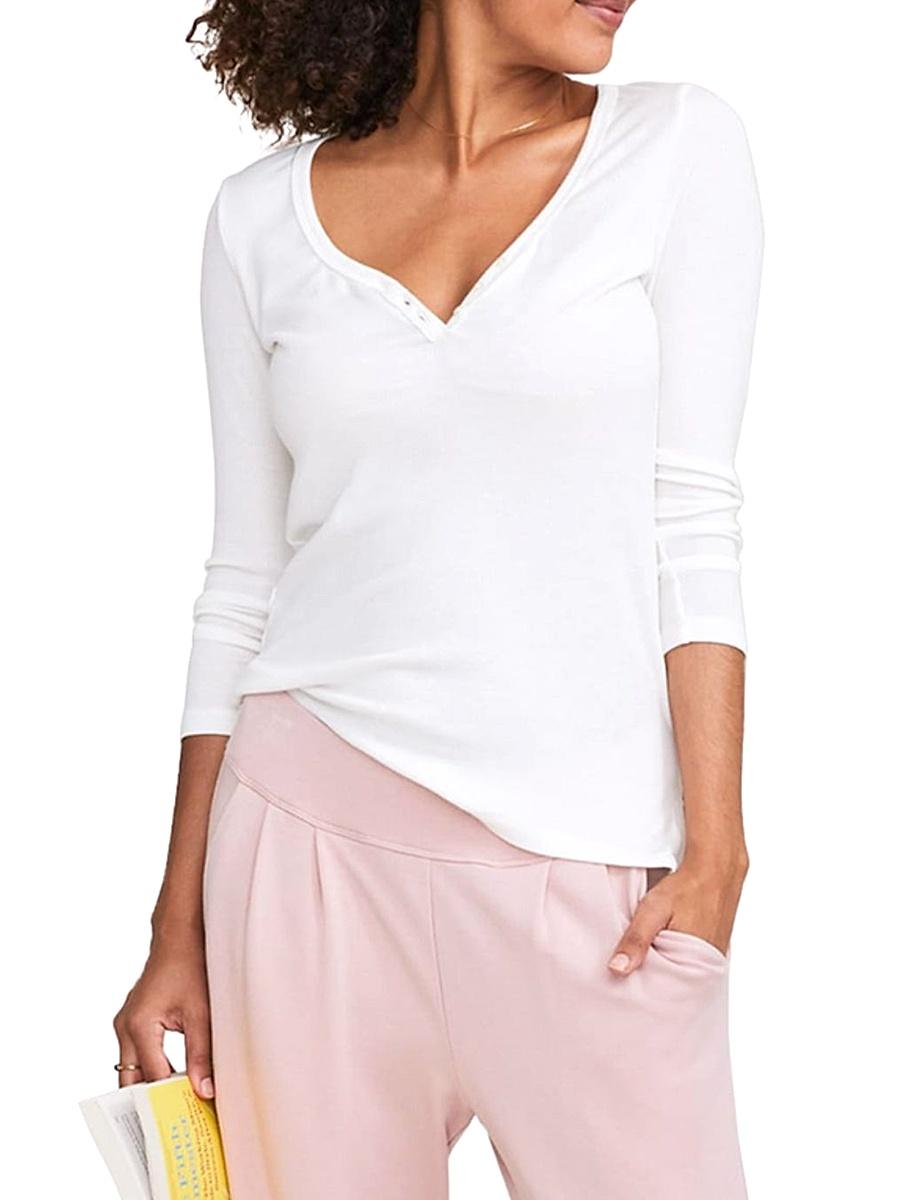 Womens The Rib Maternity Nursing Friendly Henley Product Image