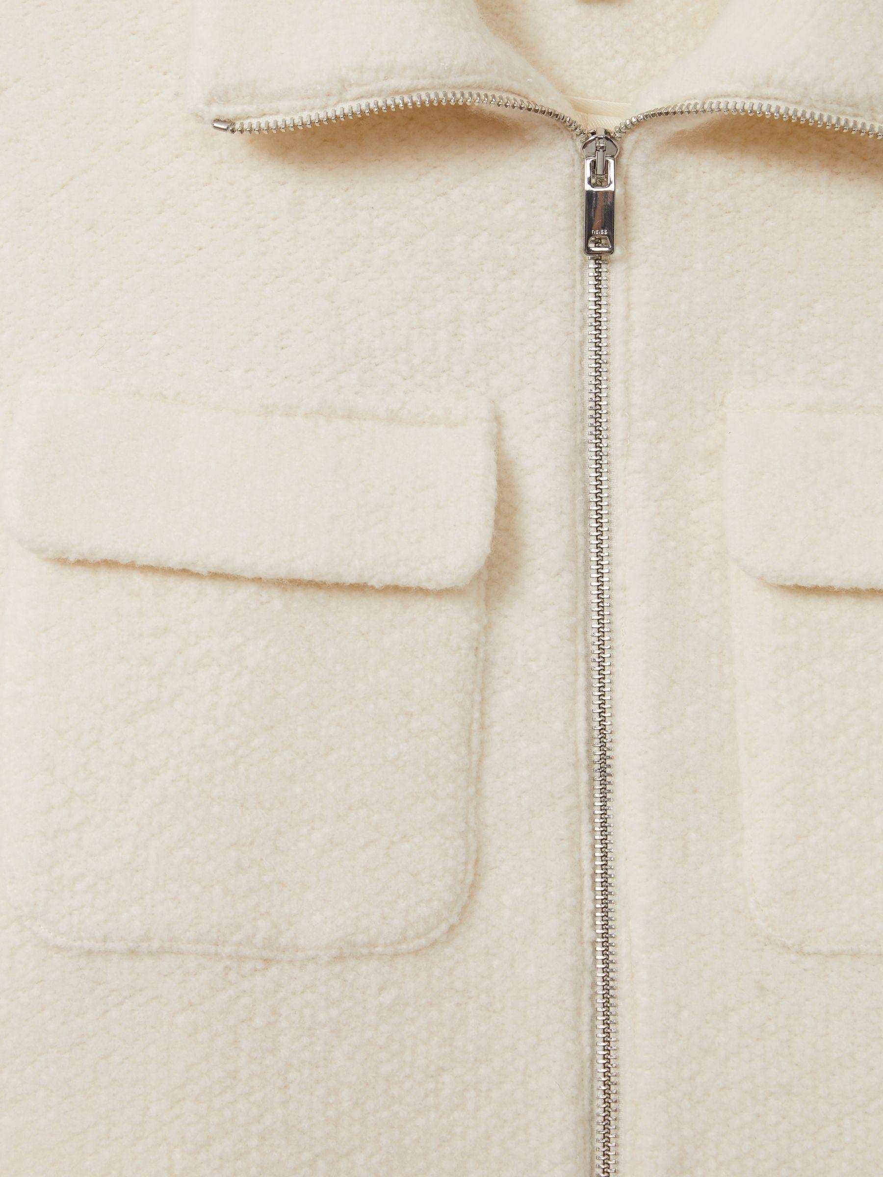 Reiss | Les 100 Ciels Textured Wool Jacket in Cream Product Image