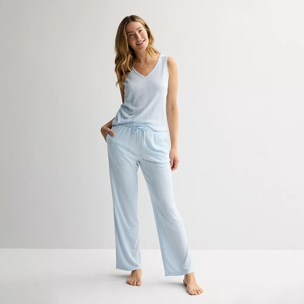 Women's Sonoma Goods For Life® Pointelle Sleep Pants, Size: Medium, Cerulean Product Image