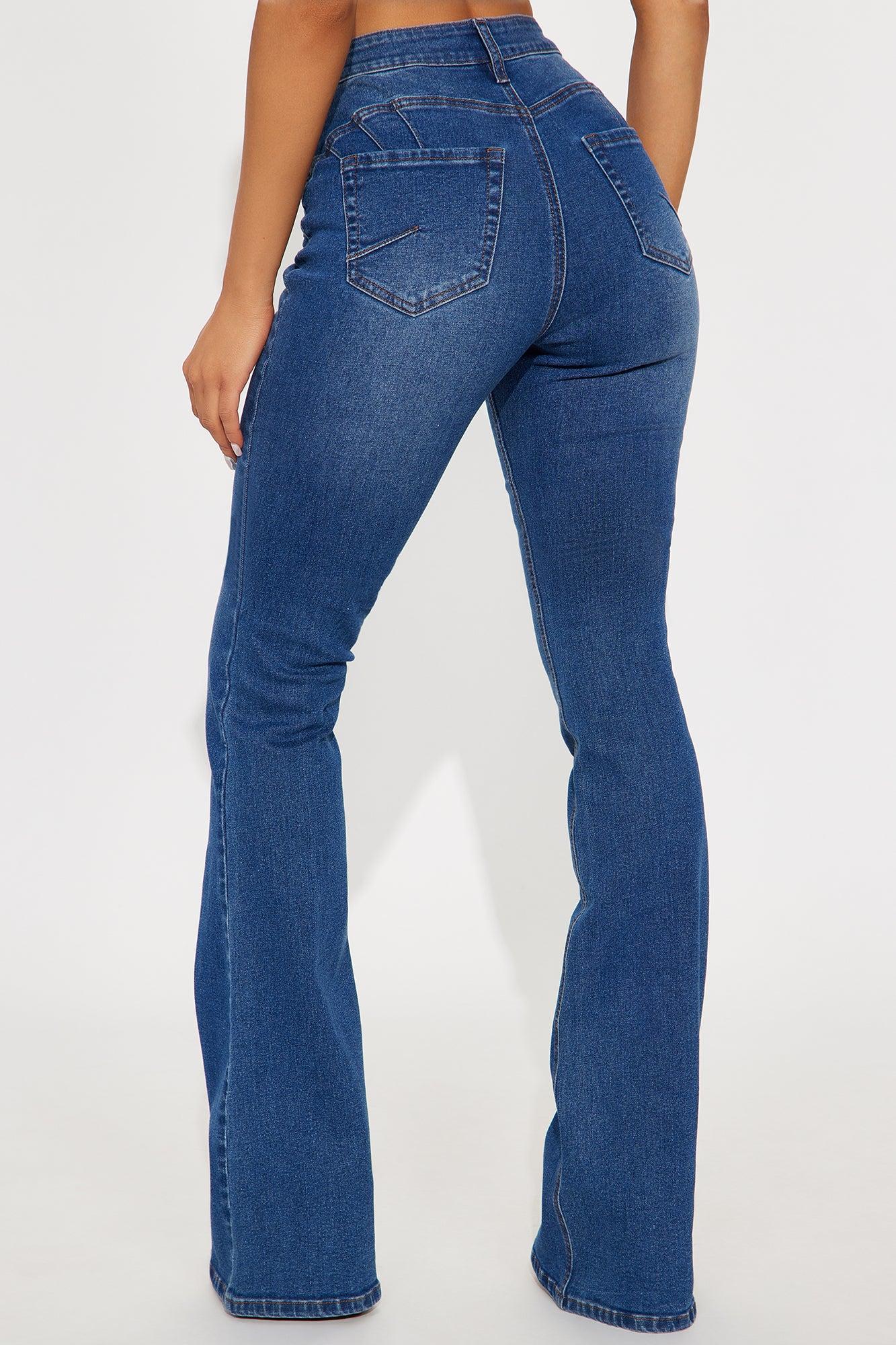 Tall Audrey Booty Lifting Stretch Flare Jeans - Dark Wash Female Product Image