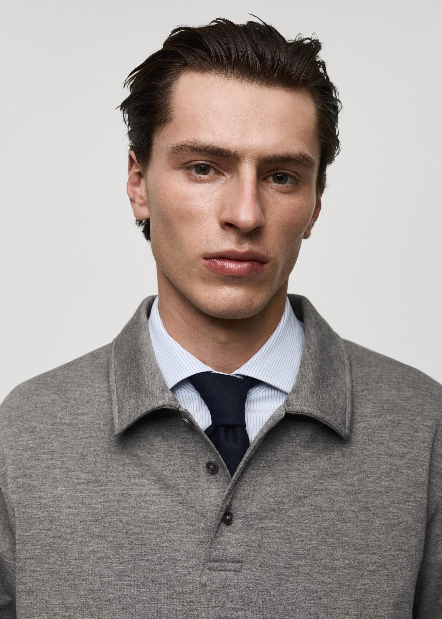 Regular-fit polo sweatshirt - Men | MANGO USA Product Image